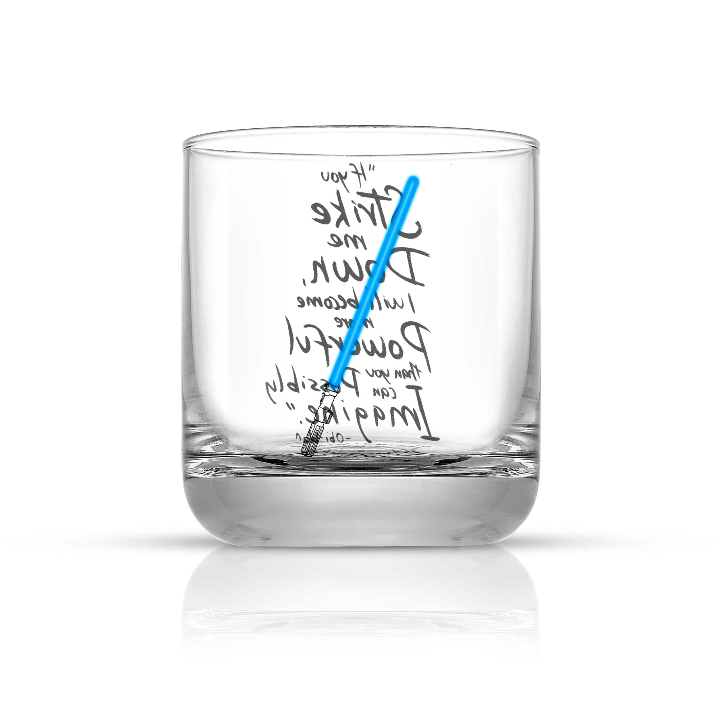 JoyJolt&#xAE; Star Wars&#x2122; 10oz. New Hope Obi-Wan Kenobi Blue Lightsaber Short Drinking Glass, 2ct.