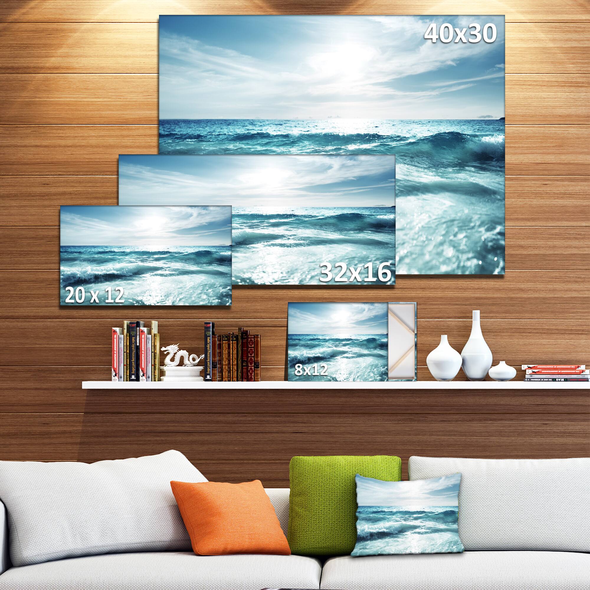 Designart - Seychelles Beach at Sunset - Seascape Canvas Art Print
