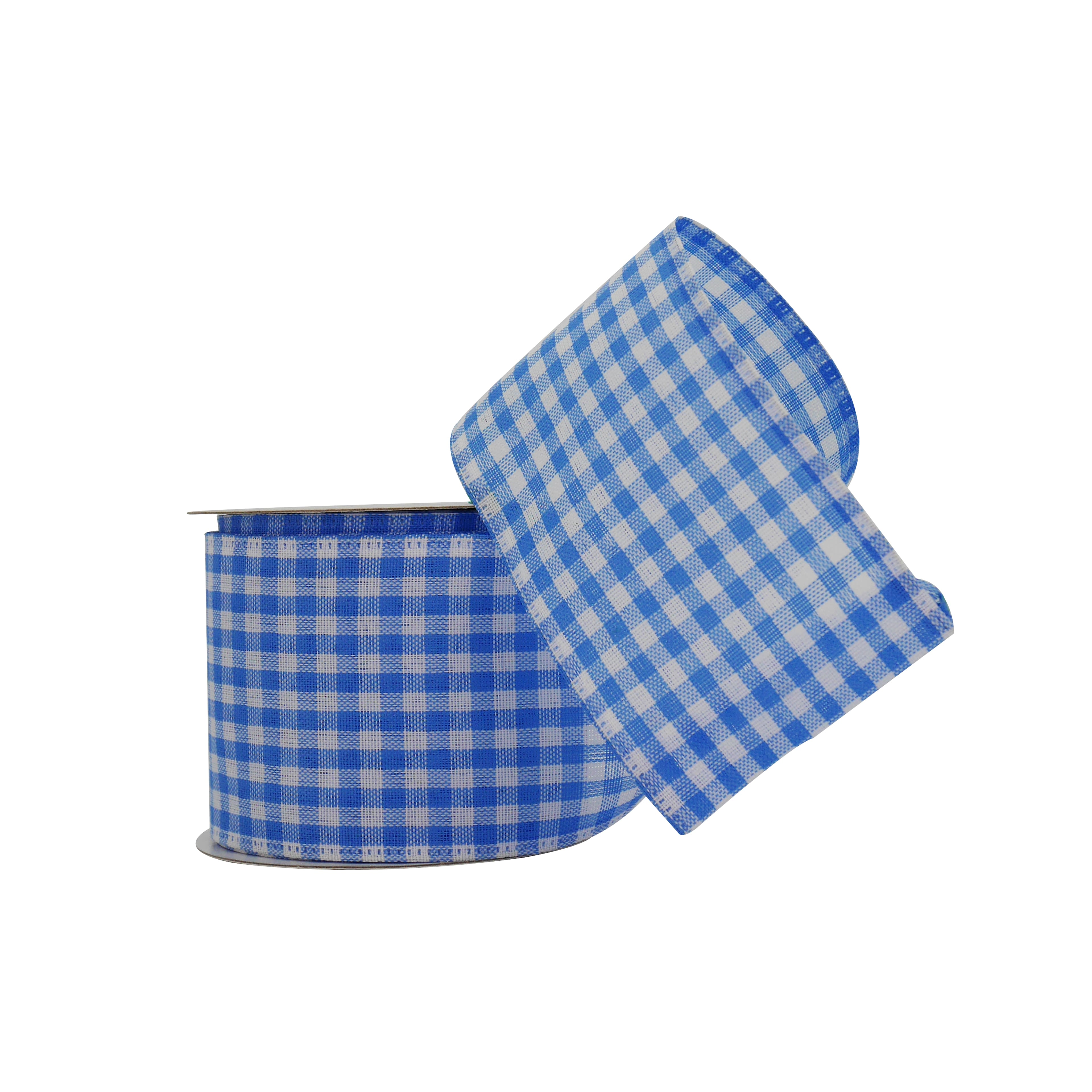 2.5&#x22; x 3yd. Blue Gingham Wired Ribbon by Celebrate It&#xAE; Hot Buy!