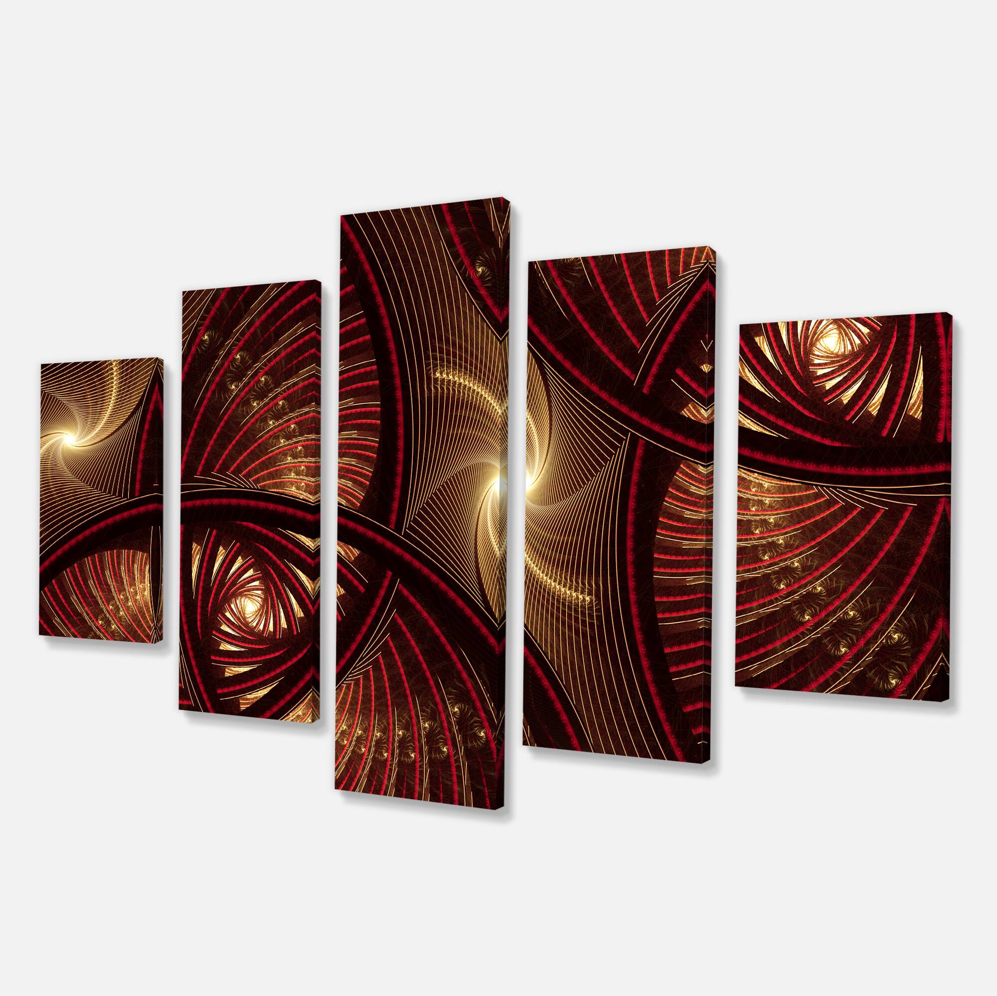 Designart - Brown Symmetrical Fractal Pattern