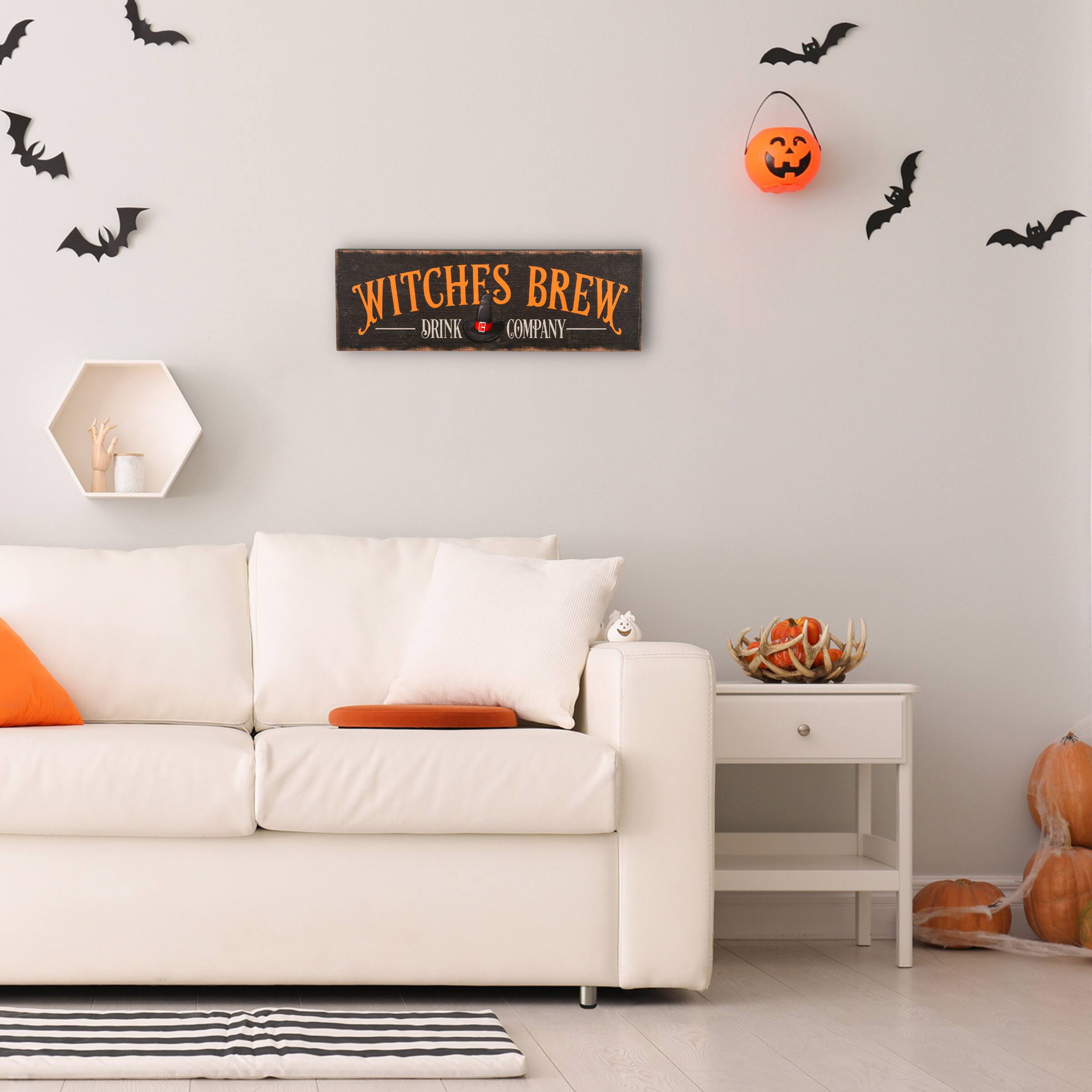24&#x22; Halloween &#x201C;Witches Brew&#x22; Wood Wall Sign