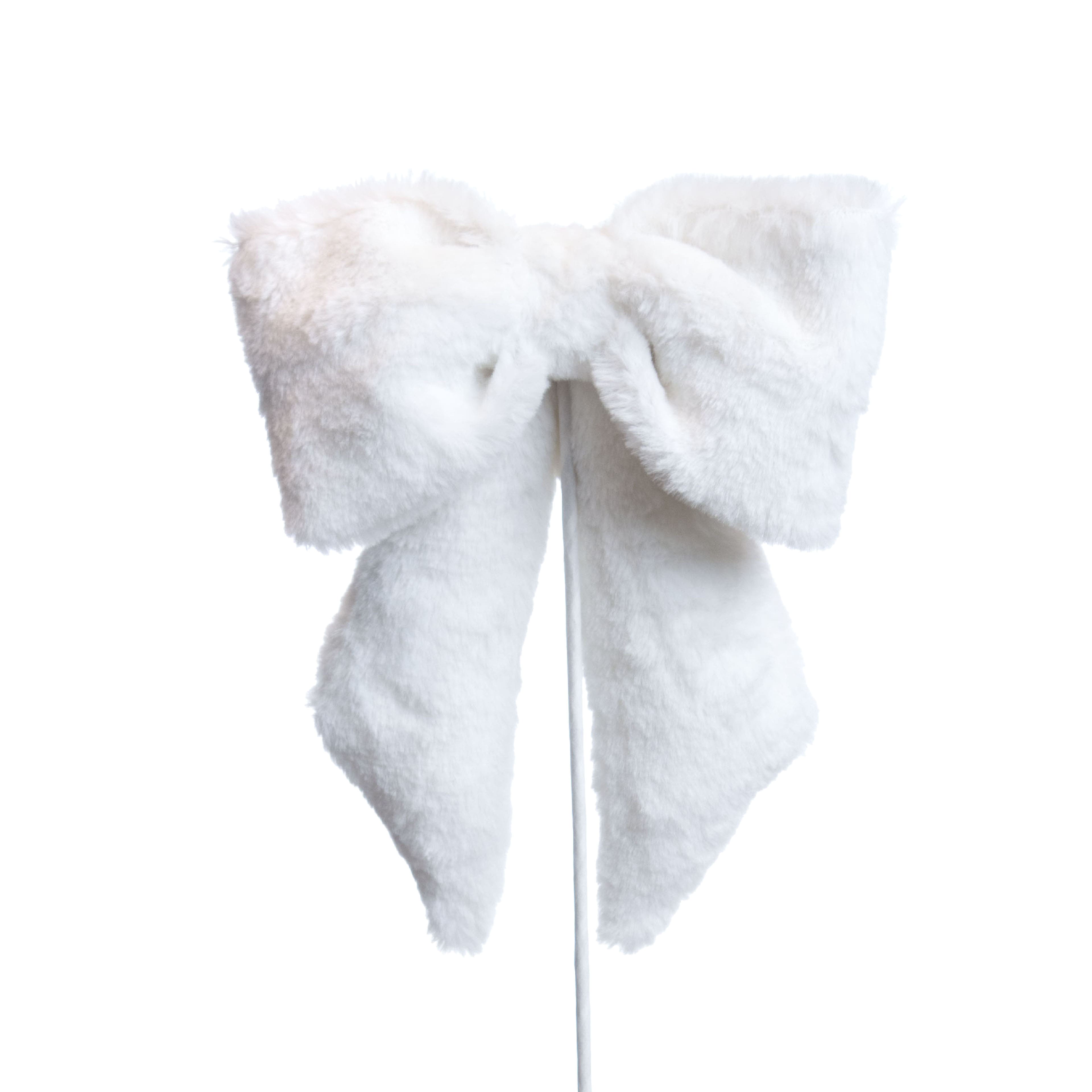 24&#x22; White Faux Fur Bow Stem by Ashland&#xAE;