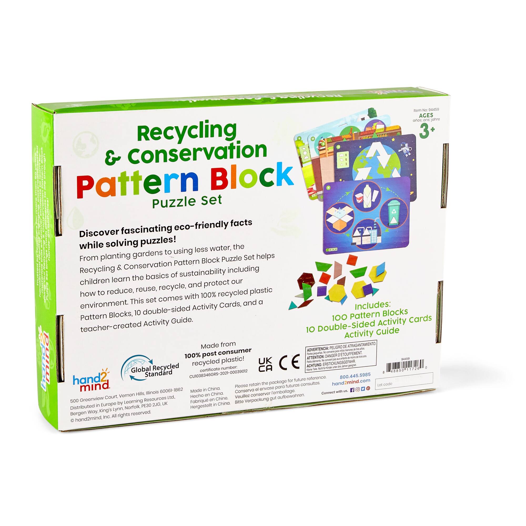 Hand2mind® Recycling & Conservation Pattern Block Puzzle Set