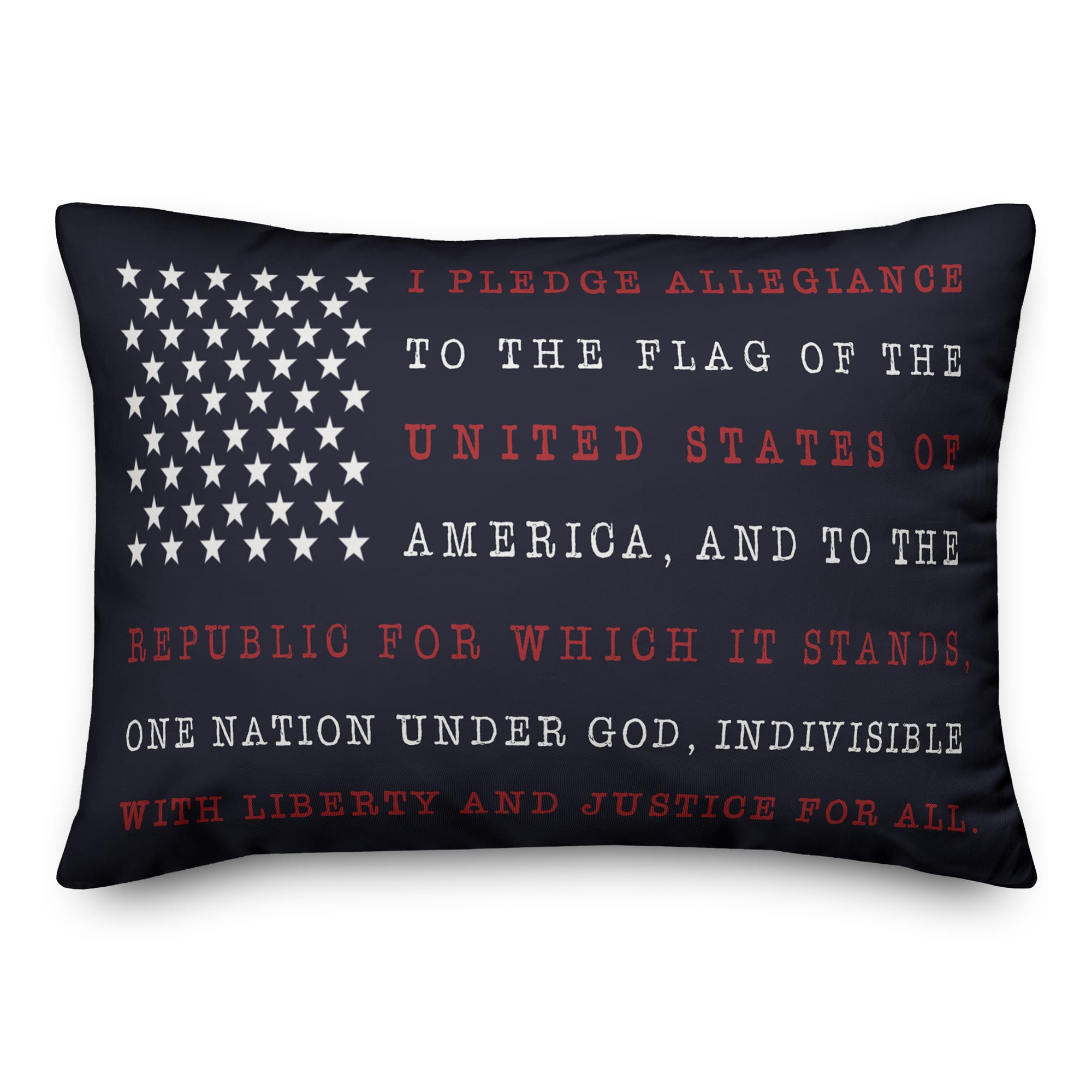 Pledge of Allegiance Flag Throw Pillow