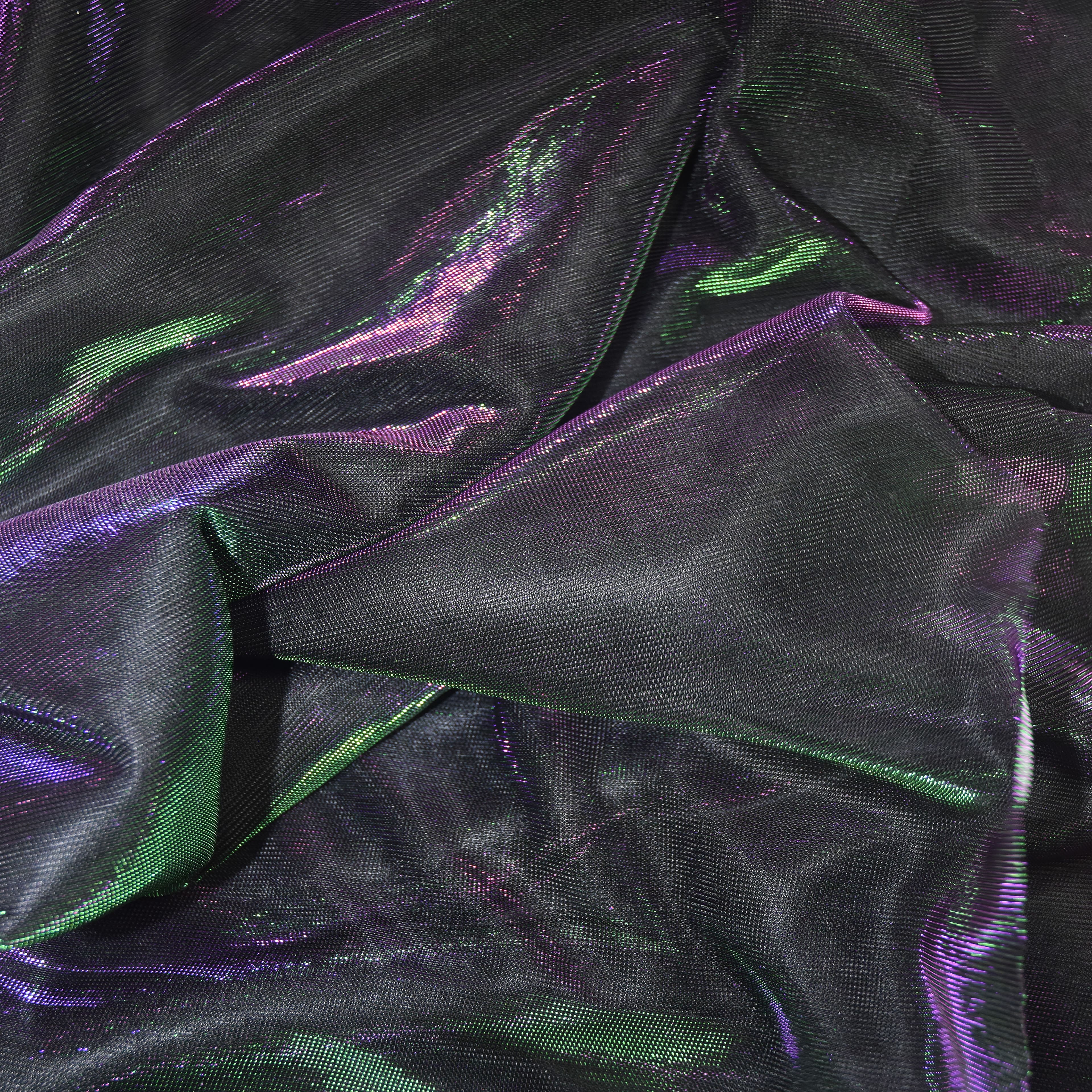 Feldman Purple &#x26; Green Metallic Knit Fabric