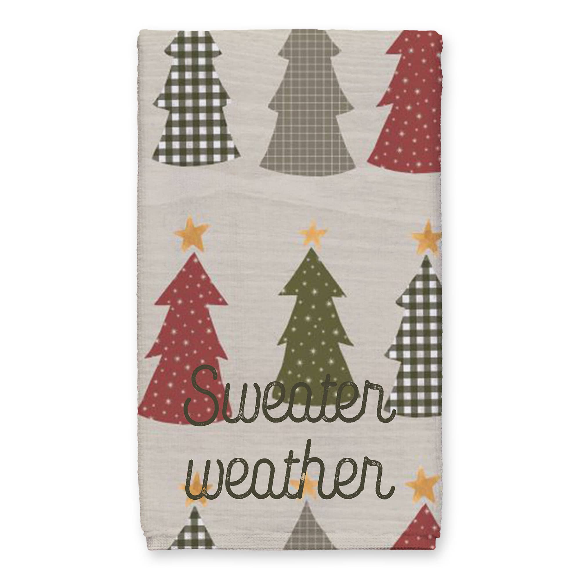 Sweater Weather Cream Tree Pattern Tea Towel Set