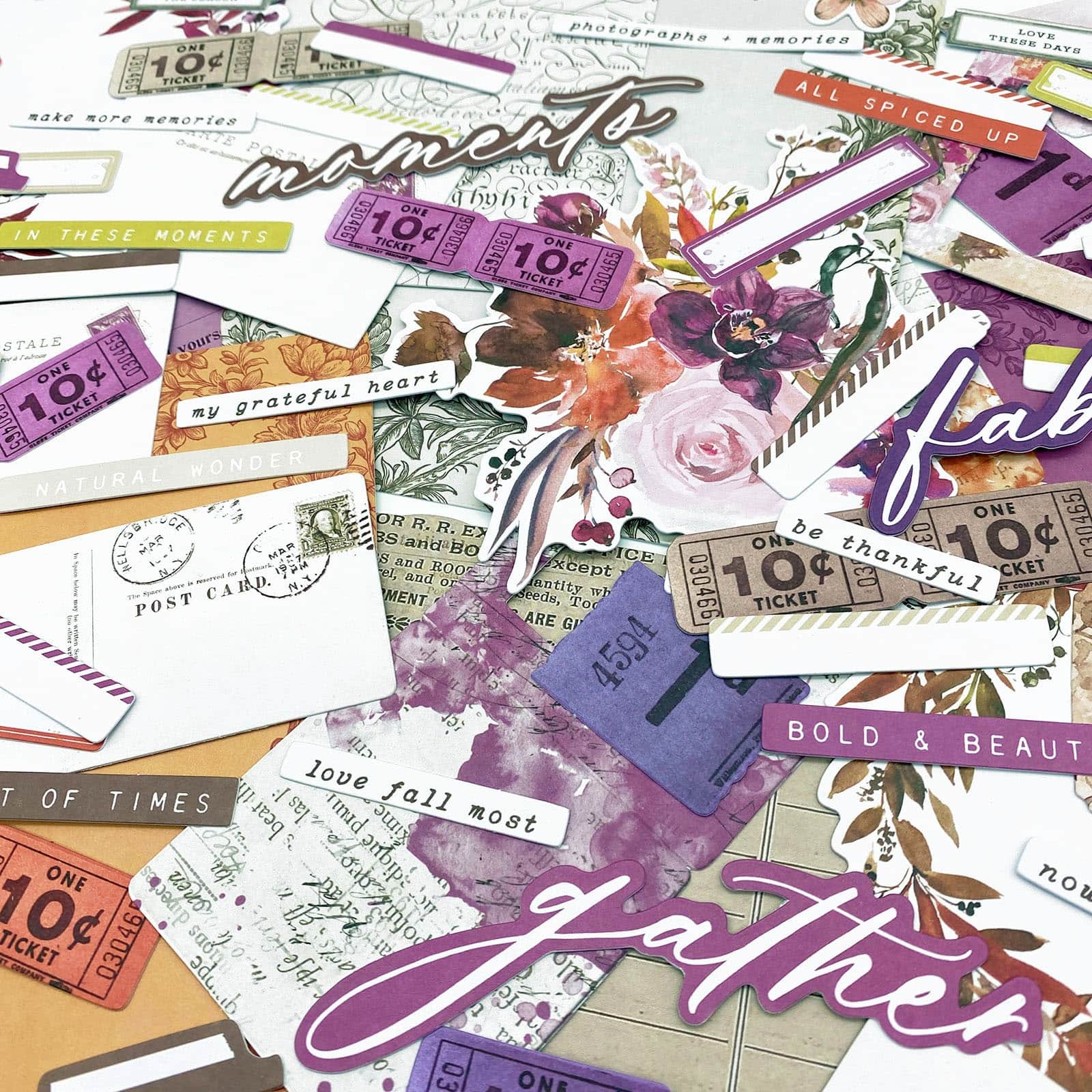 49 and Market ARToptions Plum Grove Ephemera Bits Set