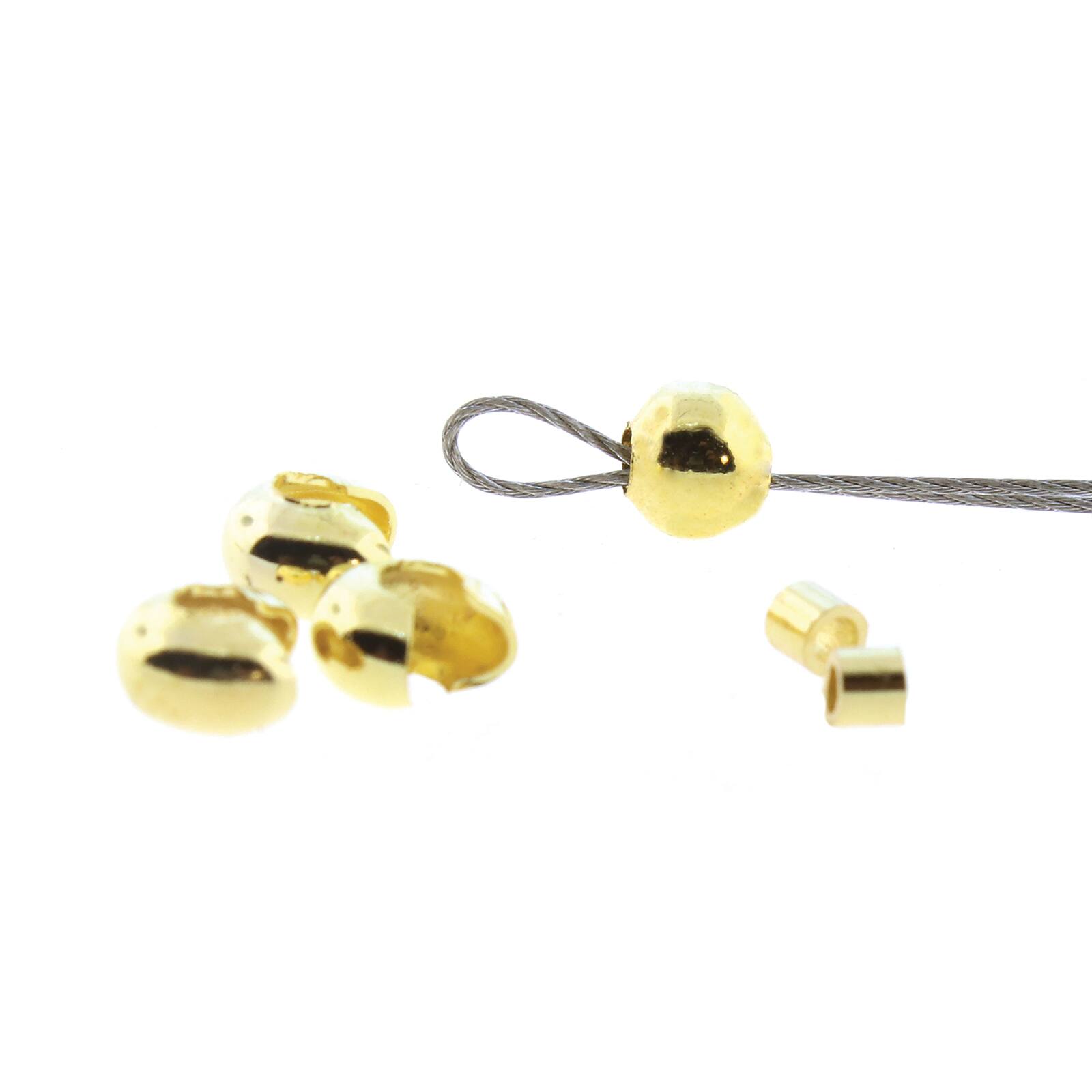 The Beadsmith® Basic Elements™ Gold-Plated Smooth Crimp Tubes & 4mm Covers