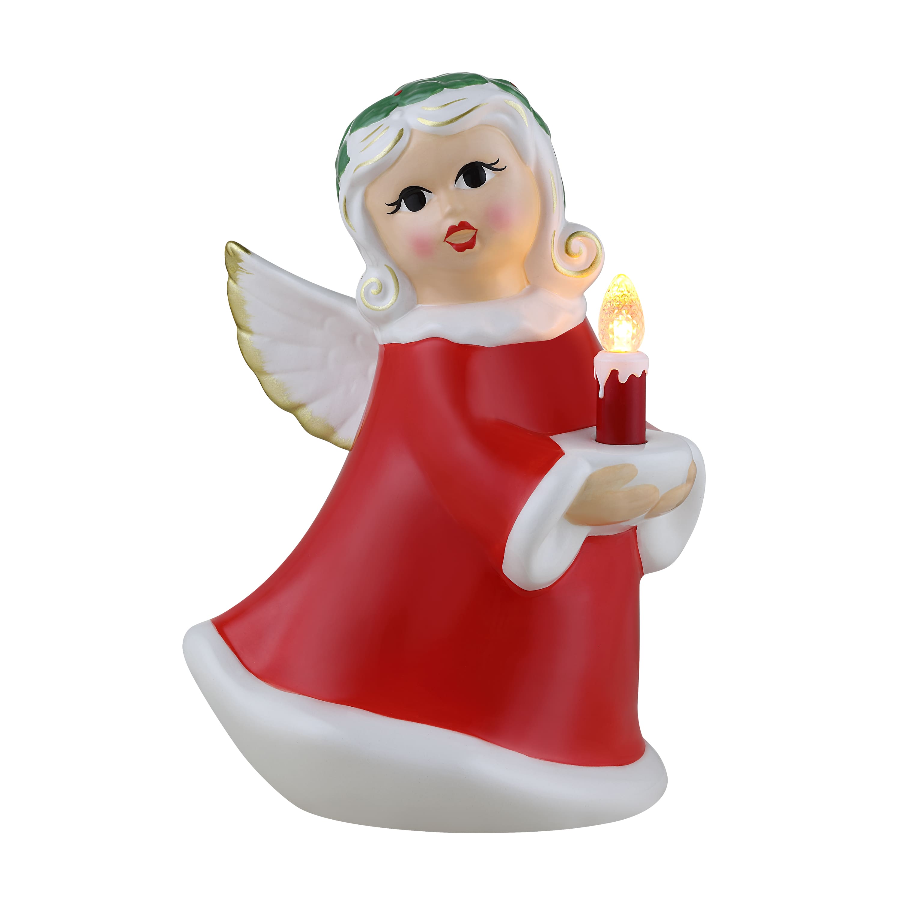 9&#x22; Nostalgic Ceramic Lit Angel