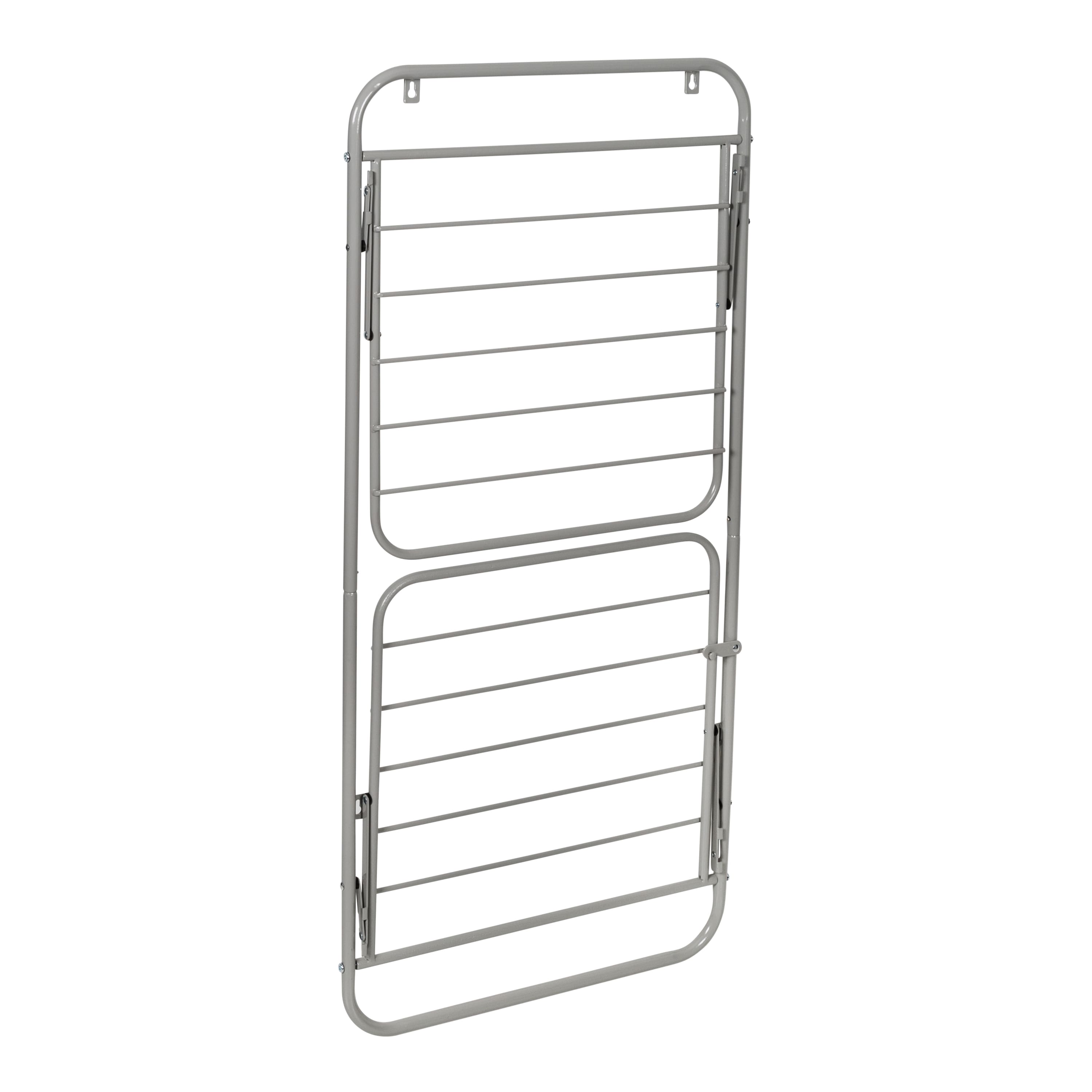 Honey Can Do 2-Tier Gray Over the Door Retractable Clothing Drying Rack