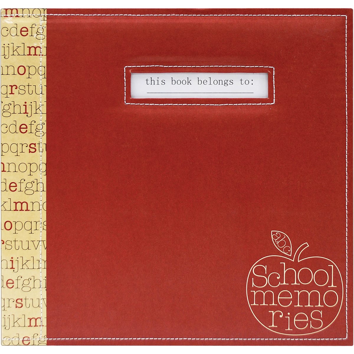 MBI Red Apple School Memories Post Bound Album with Name Window
