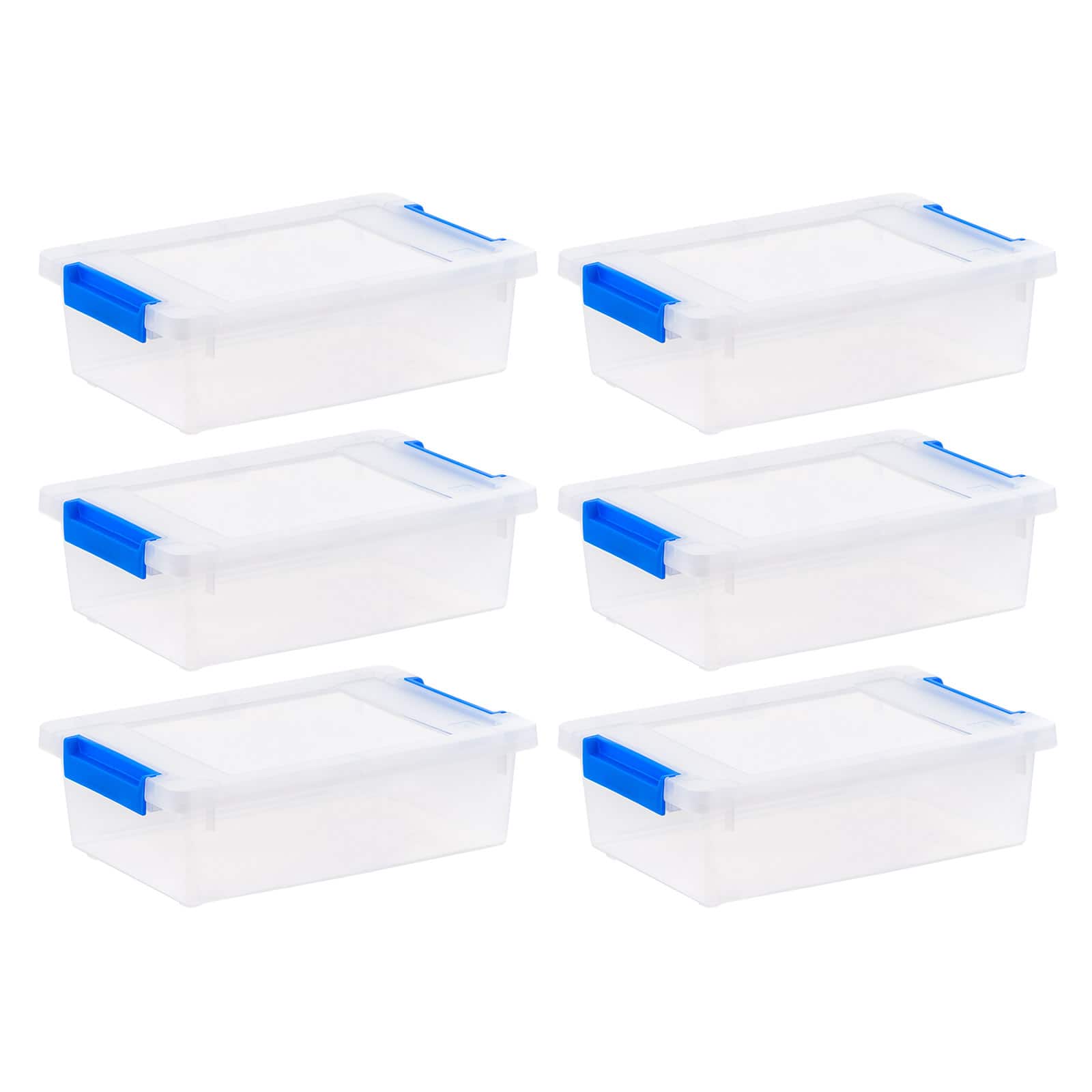 Iris&#xAE; 2.4 qt. Clear Latching Storage Totes, Set of 6