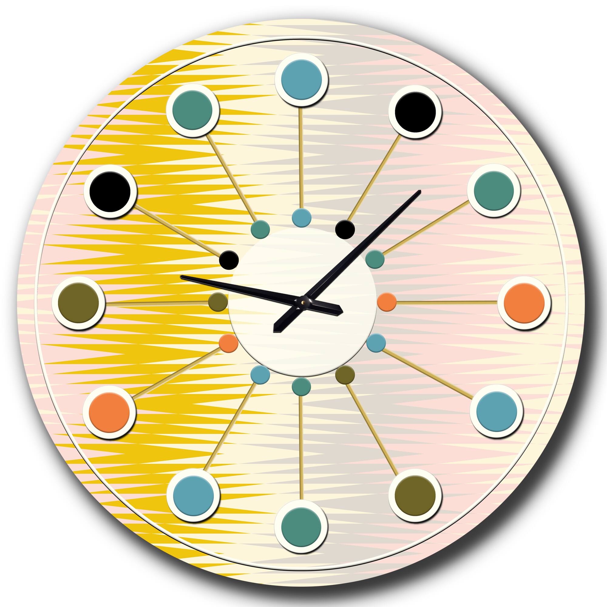Designart 'Retro Abstract Design Iv Mid-Century Modern Wall Clock