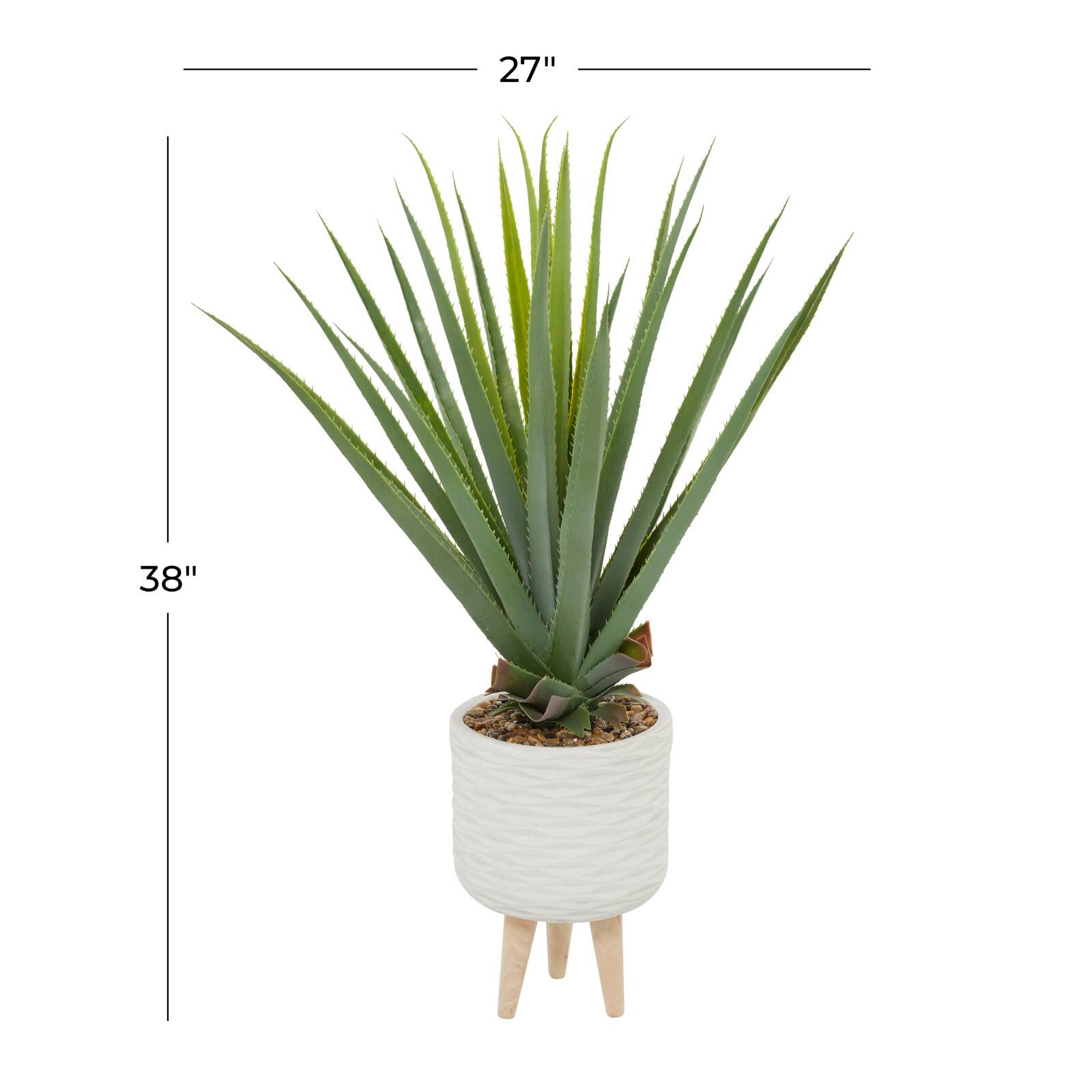 The Novogratz 3ft. Potted White Plastic Modern Aloe Vera Artificial Foliage