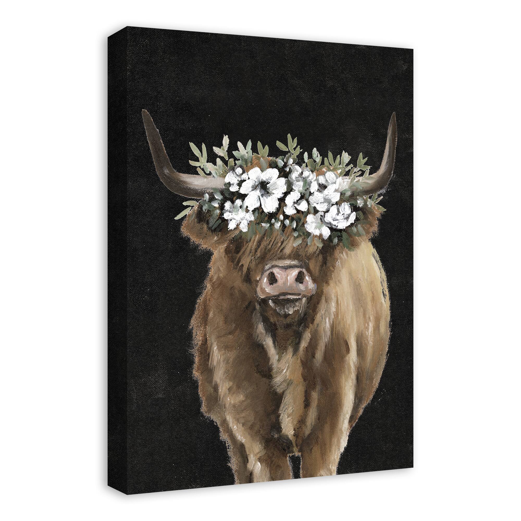 Highland Cow Portrait 16" x 24" Canvas Wall Art