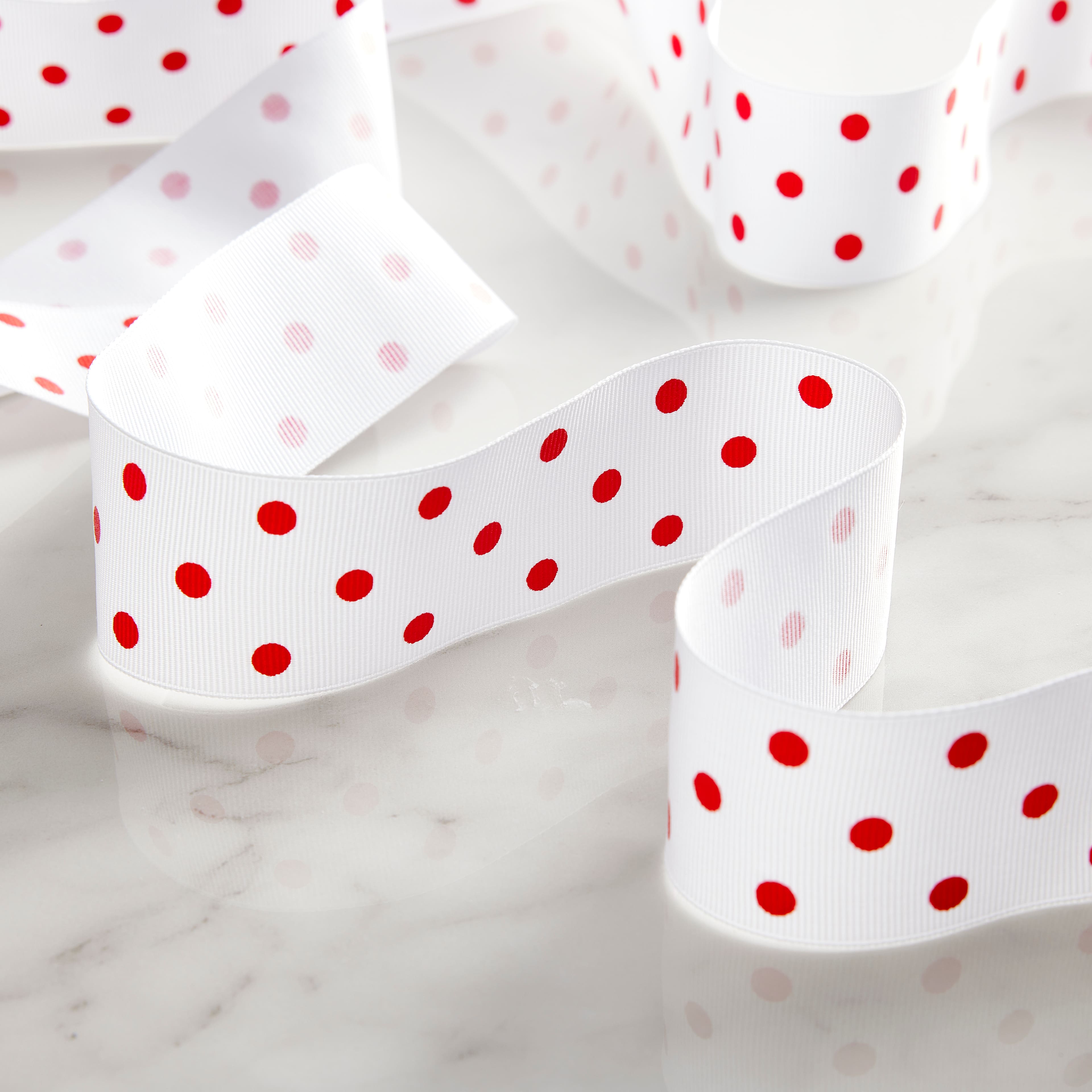 12 Pack: 1.5&#x22; x 3yd. Grosgrain Polka Dot Ribbon by Celebrate It&#x2122;