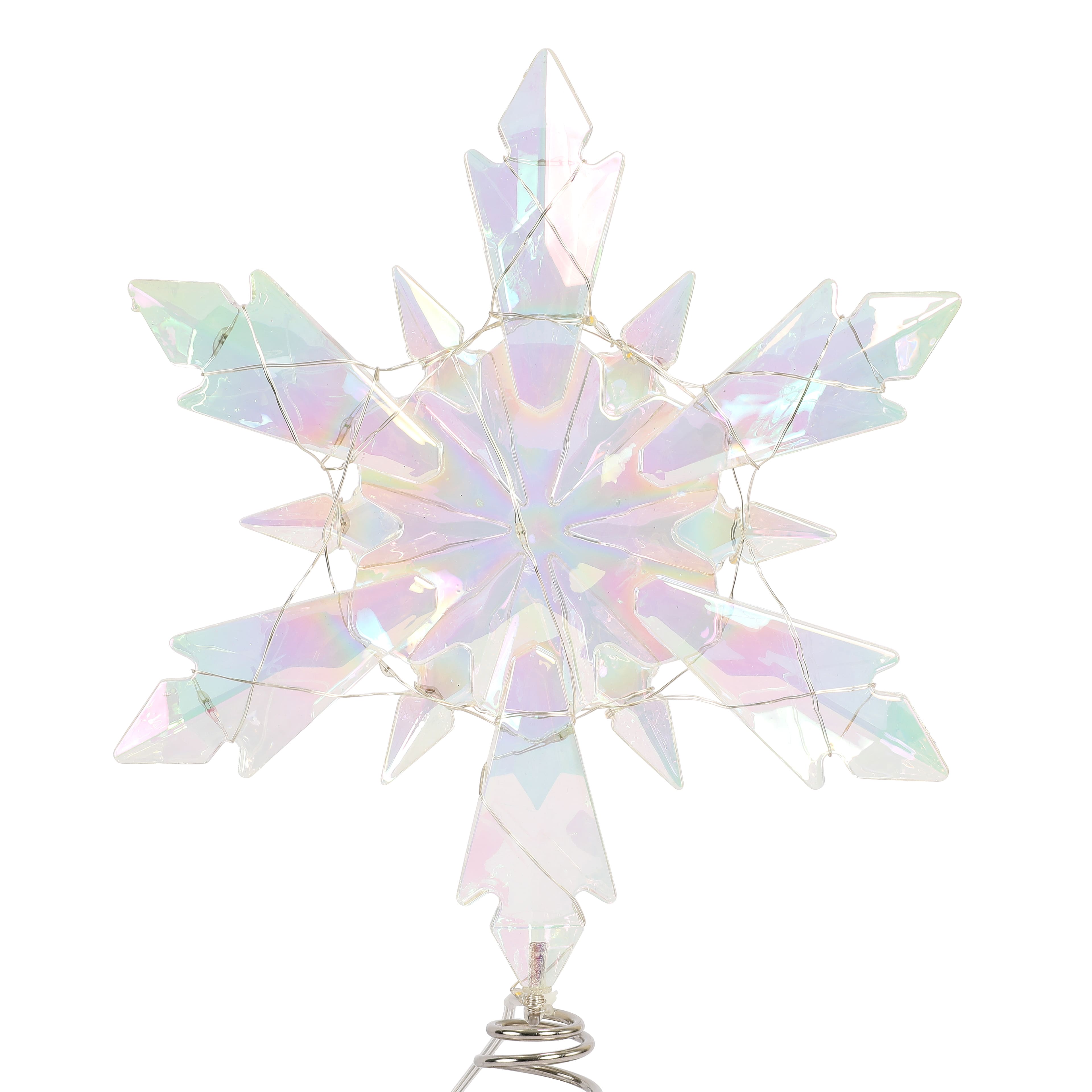12" Iridescent Acrylic Snowflake Lighted Tree Topper by Ashland®