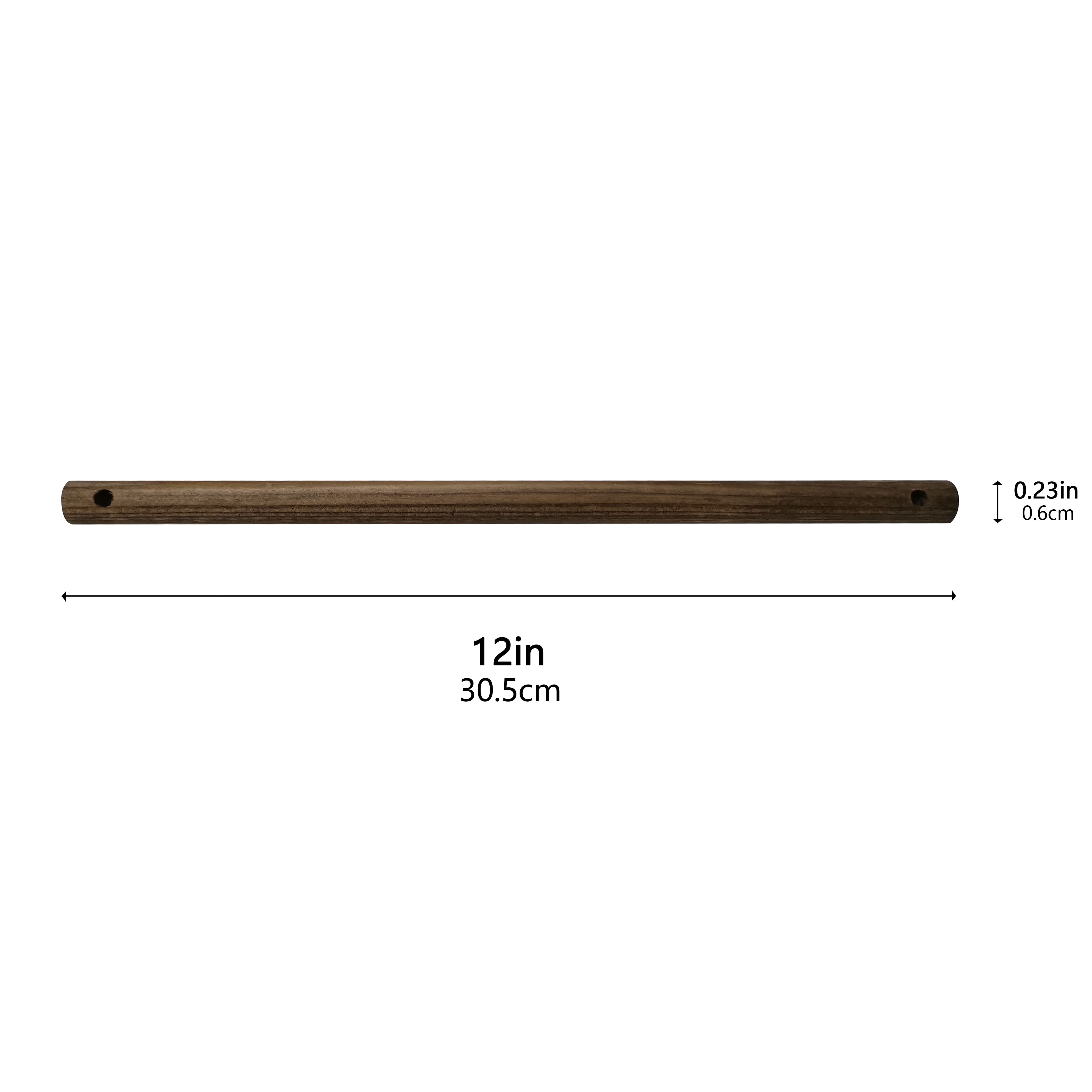 12" Walnut Pre-Drilled Wood Dowel by Loops & Threads®