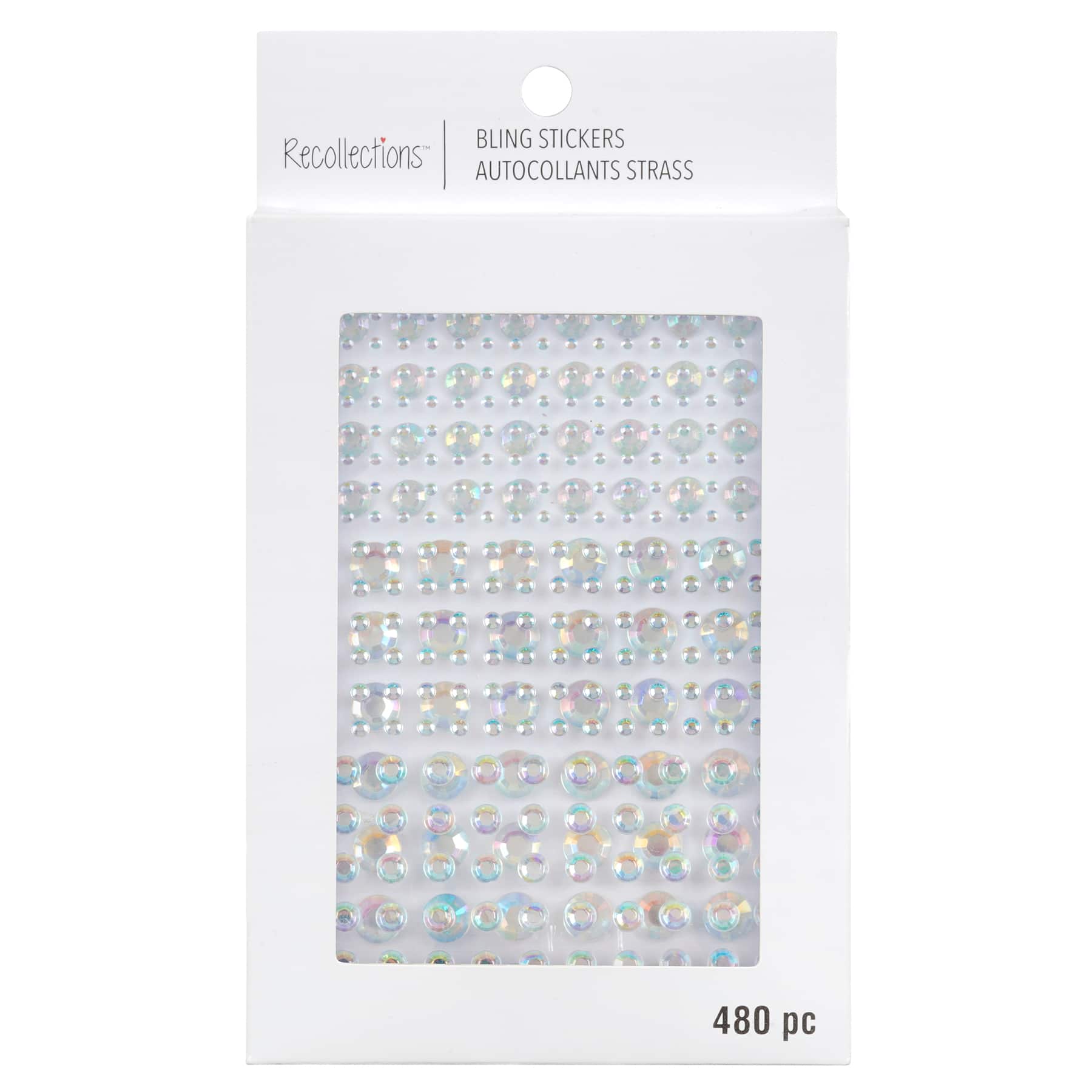 12 Packs: 480 ct. (5,760 total) Iridescent Rhinestone Adhesives by Recollections™