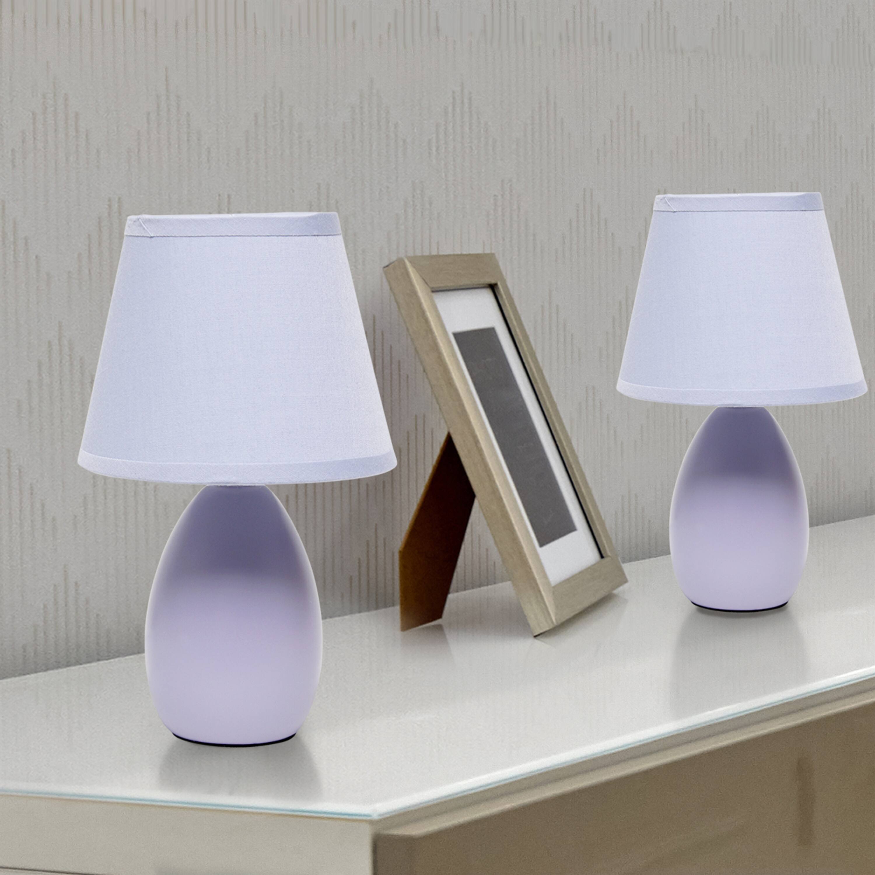Simple Designs Mini Egg Oval Ceramic Table Lamp