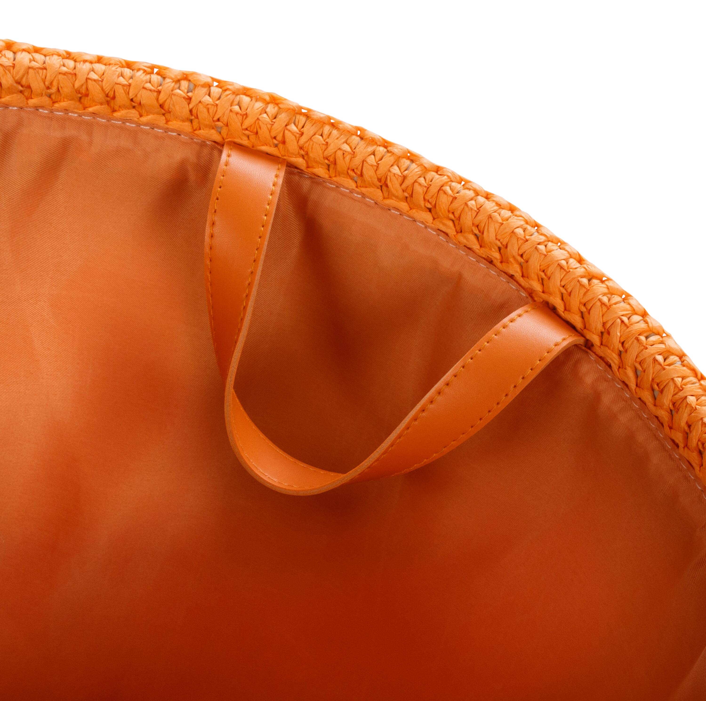 Honey Can Do Orange & Beige Paper Straw Nesting Baskets with Handles Set