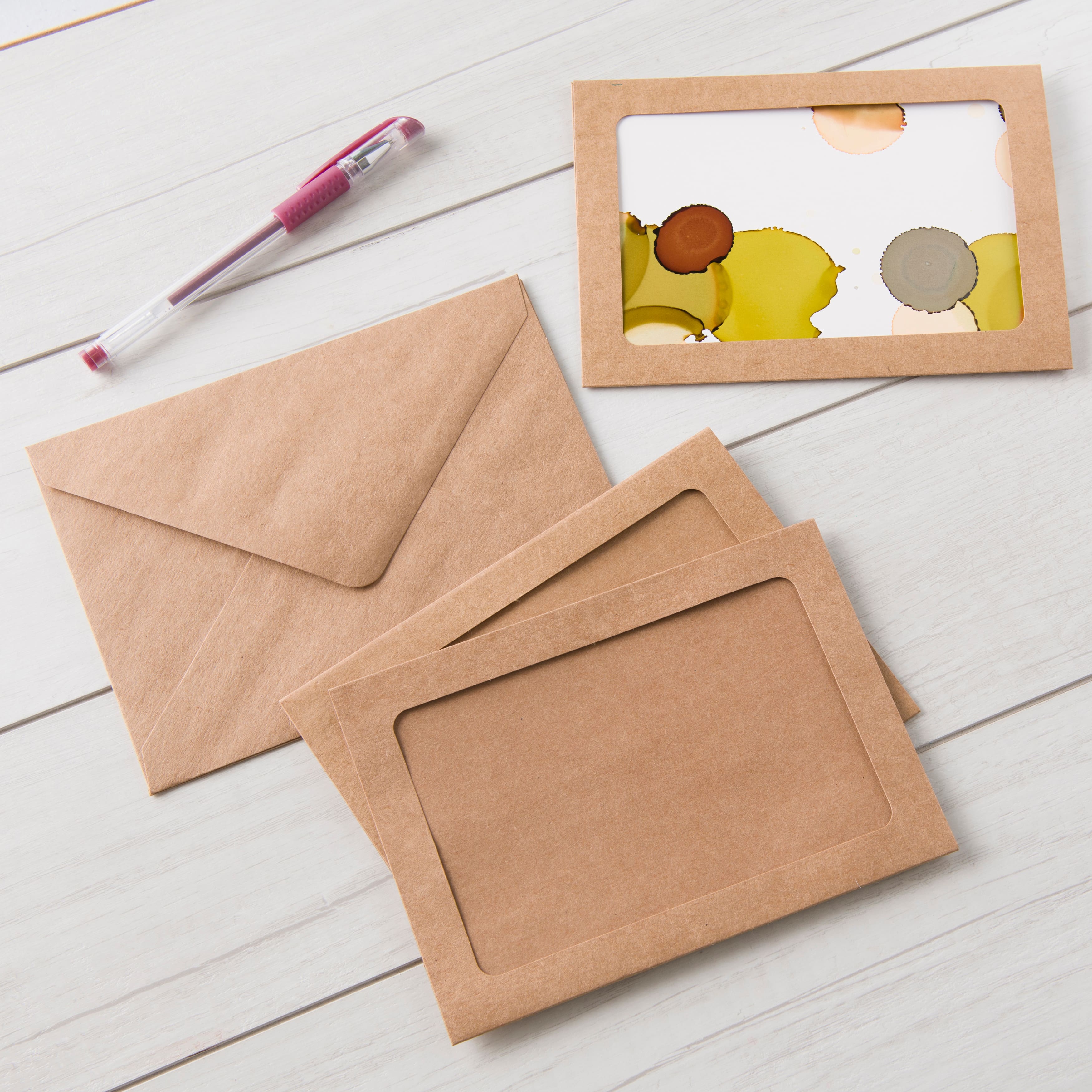 12 Packs: 10 ct. (120 total) 5" x 7" Kraft Frame Cards & Envelopes by Recollections™