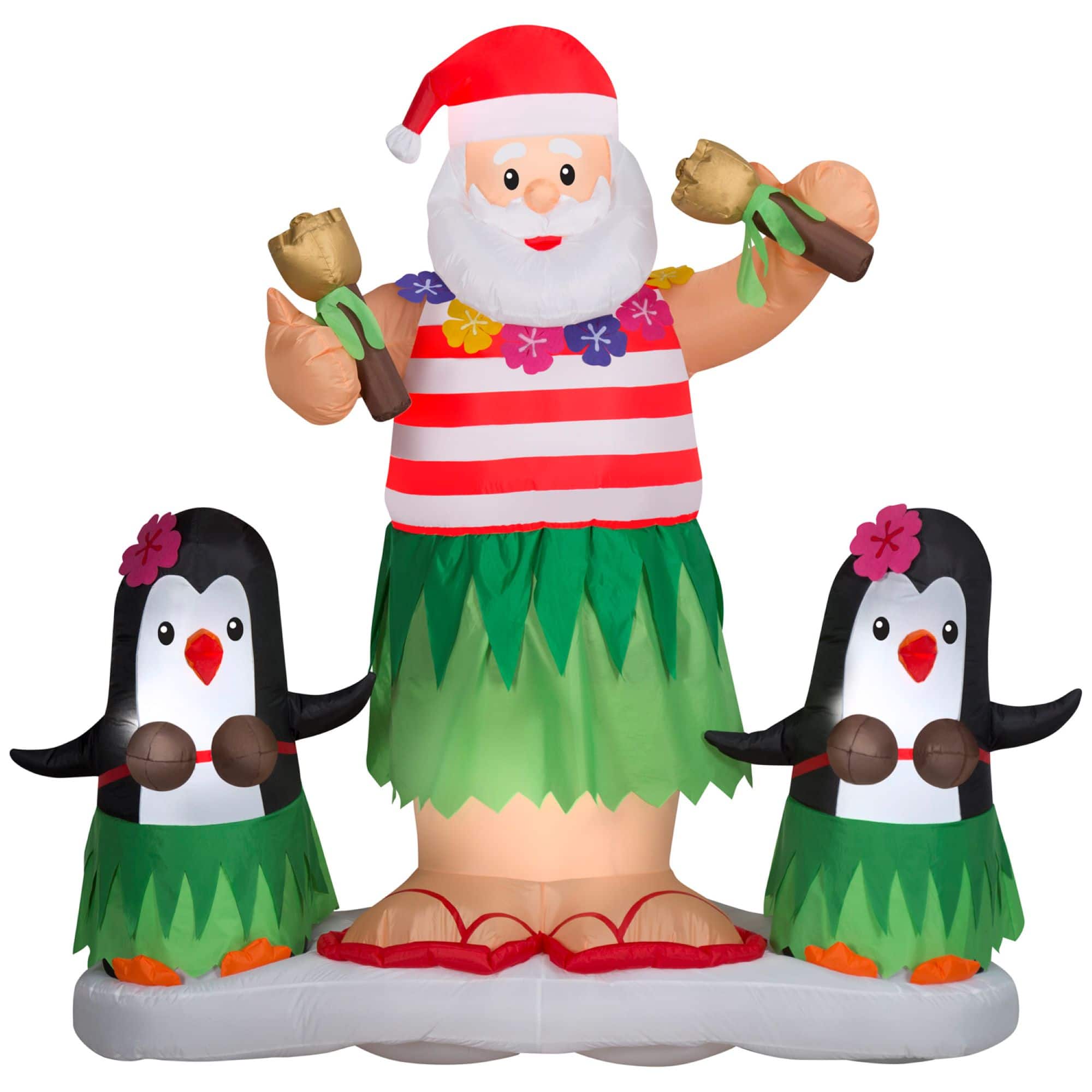 6ft. Airblown&#xAE; Animated Inflatable Hula Santa &#x26; Penguins