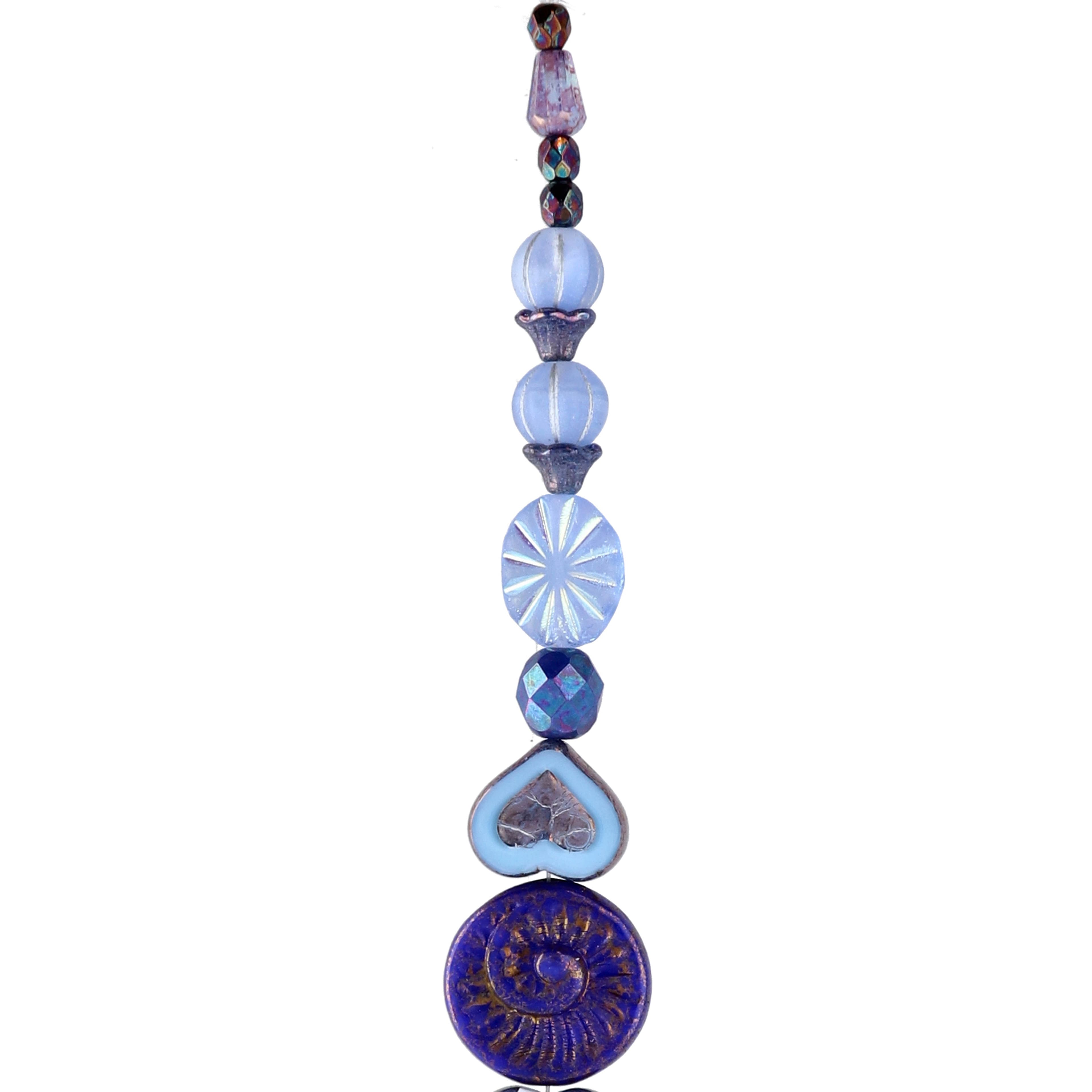 Blue Heart Czech Glass Bead Mix by Bead Landing&#x2122;