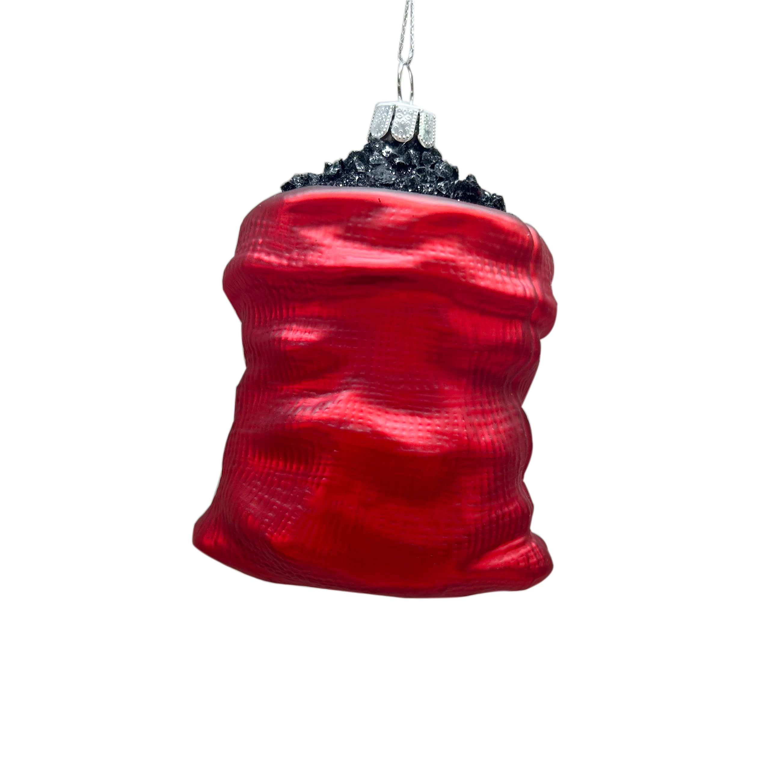 3.75&#x22; Red &#x26; Black Coal Sack Glass Ornament by Ashland&#xAE;