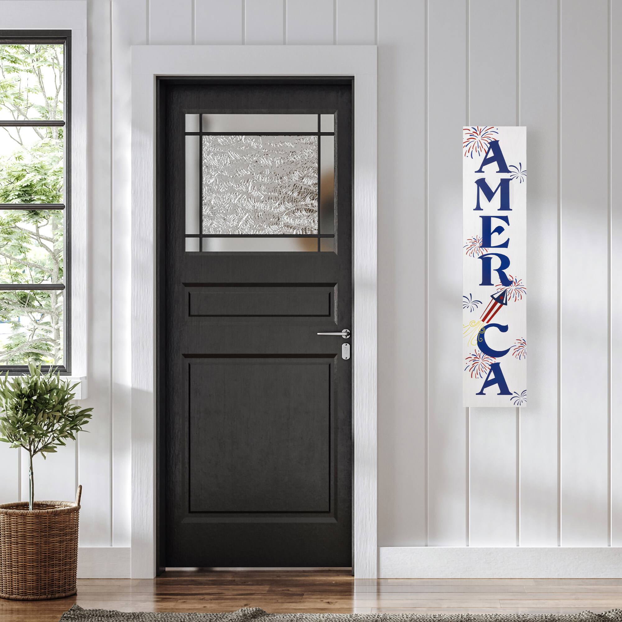 36&#x22; America Fireworks Wooden Wall Sign