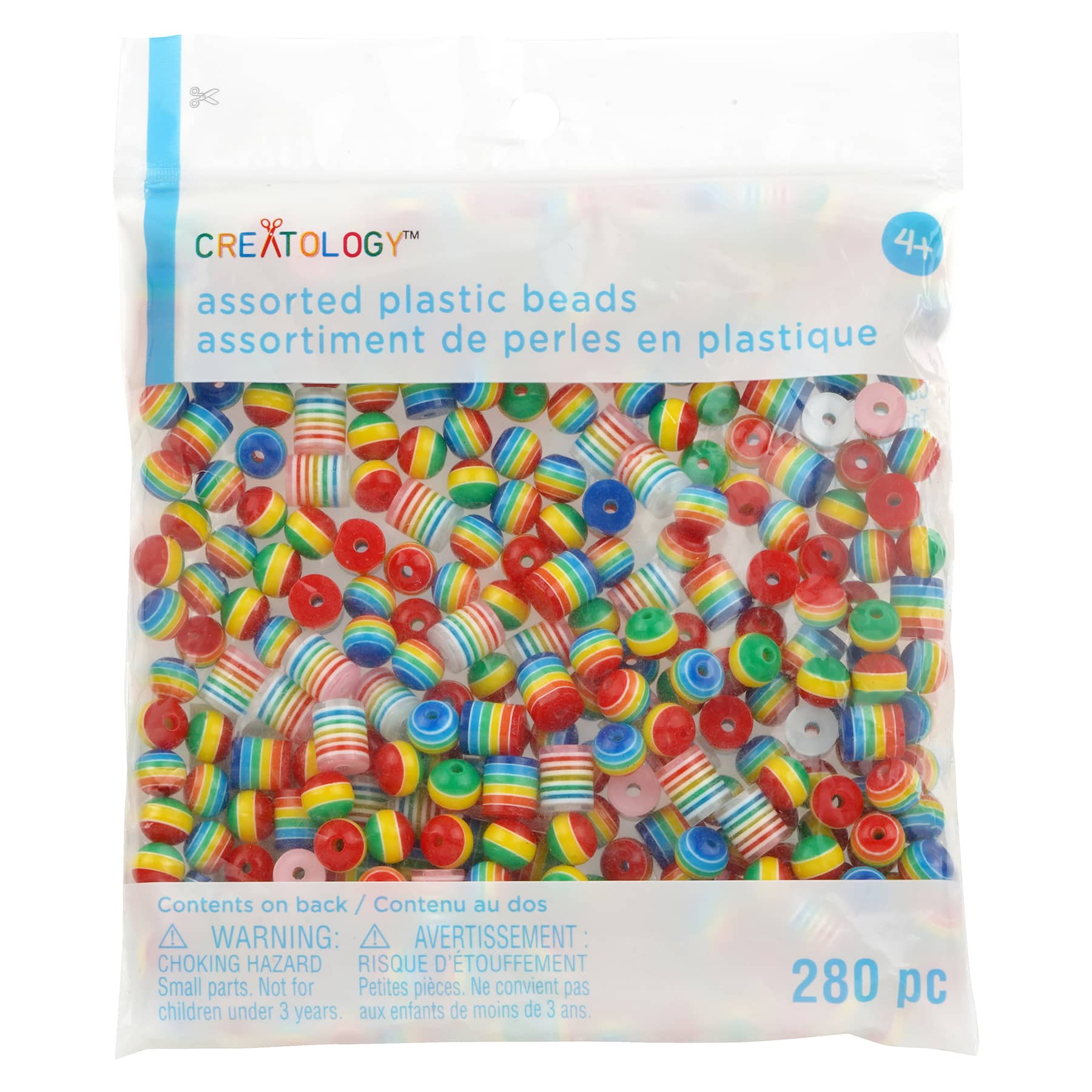 12 Packs: 280 ct. (3,360 total) Mixed Rainbow Craft Beads by Creatology&#x2122;