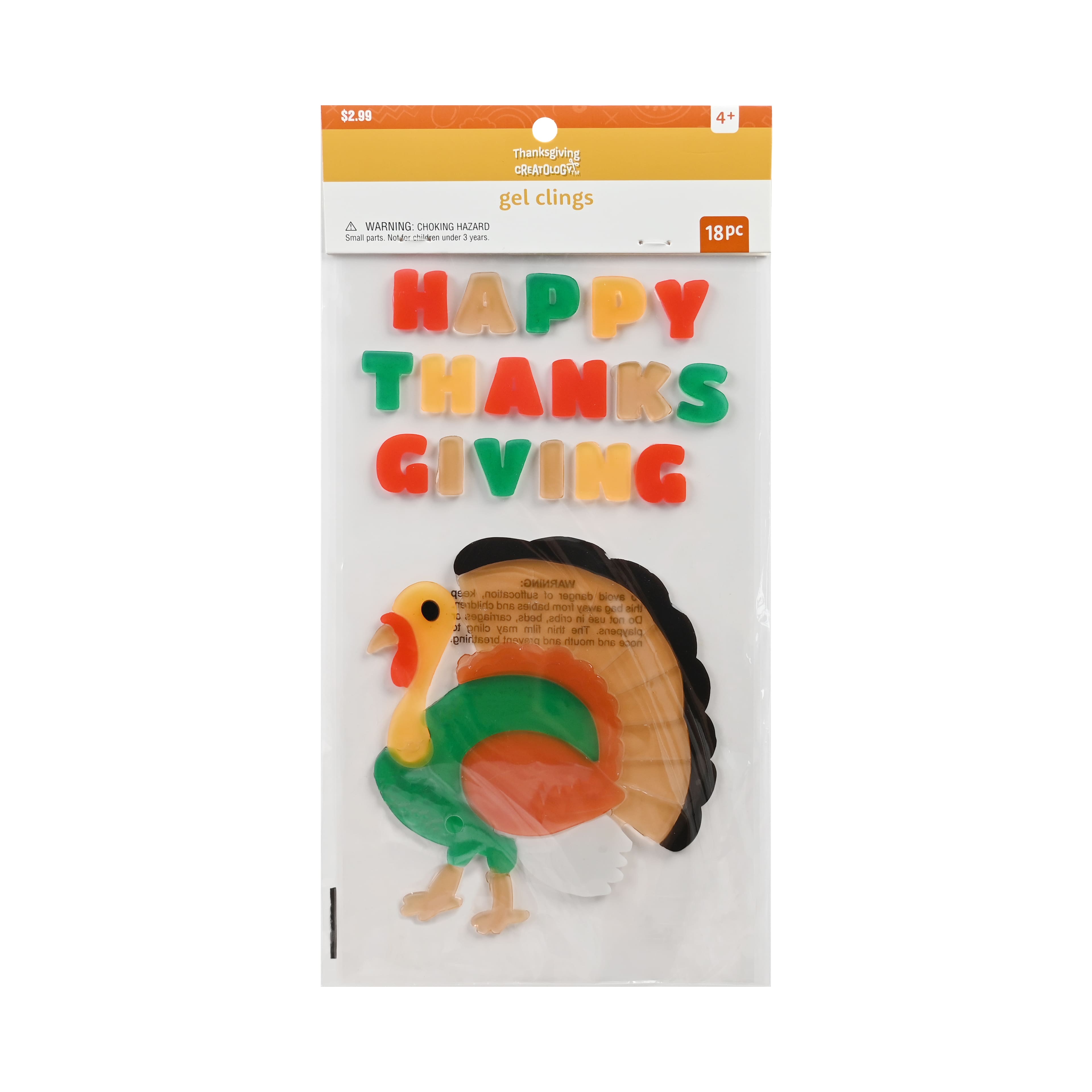 Happy Thanksgiving Turkey Gel Clings by Creatology&#x2122;