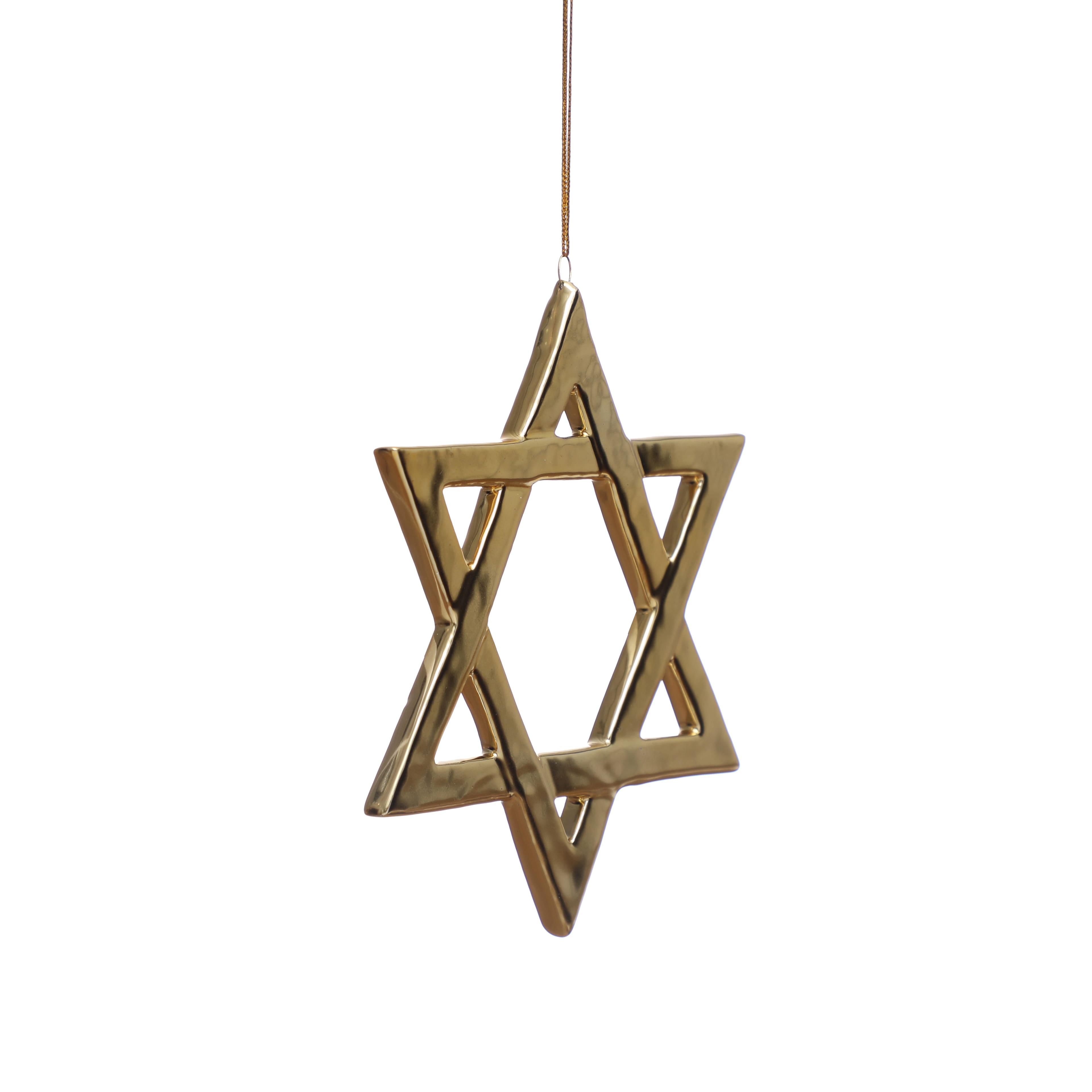 6.5&#x22; Gold Star of David Ceramic Ornament by Ashland&#xAE;