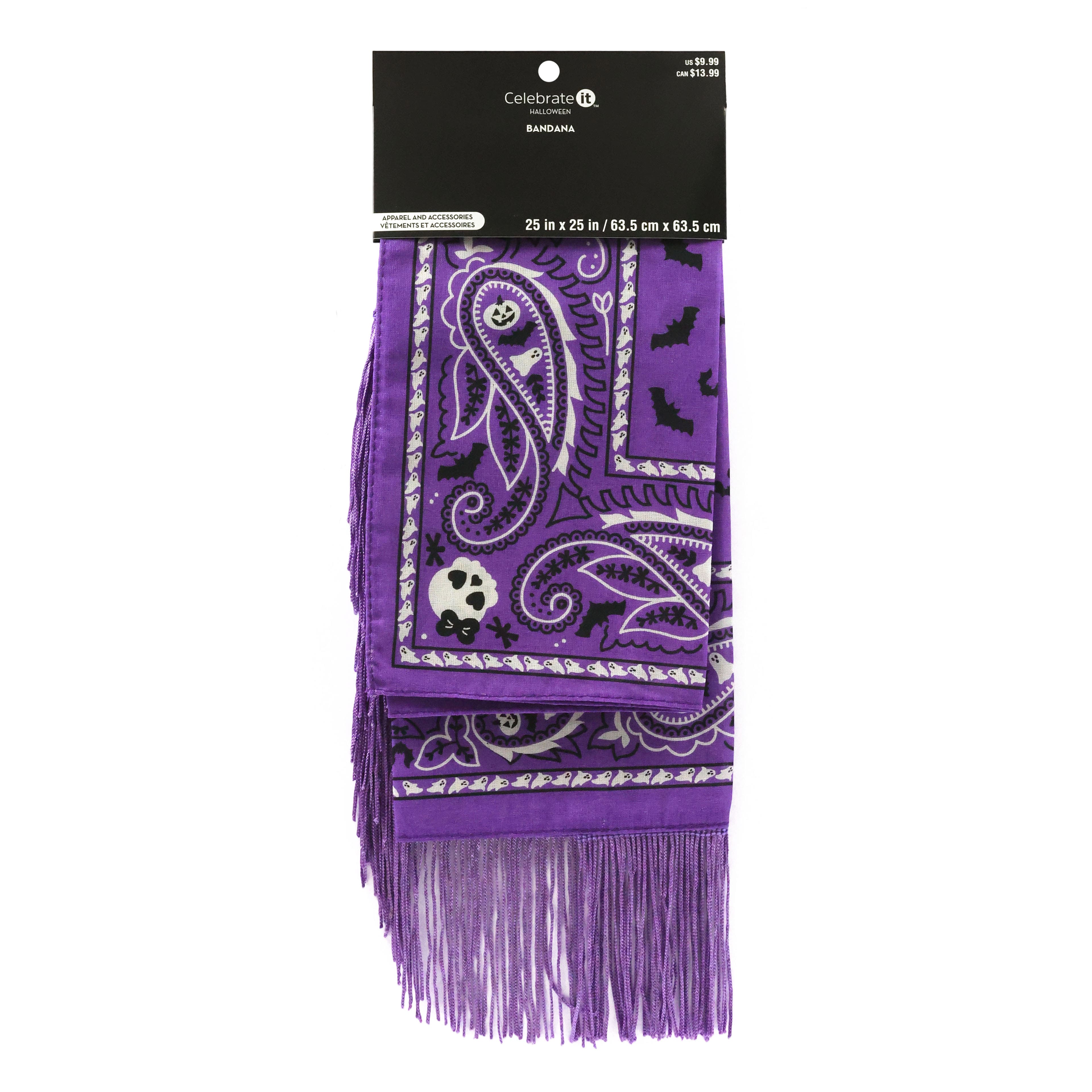25&#x22; Purple Cat &#x26; Bat Bandana by Celebrate It&#x2122;