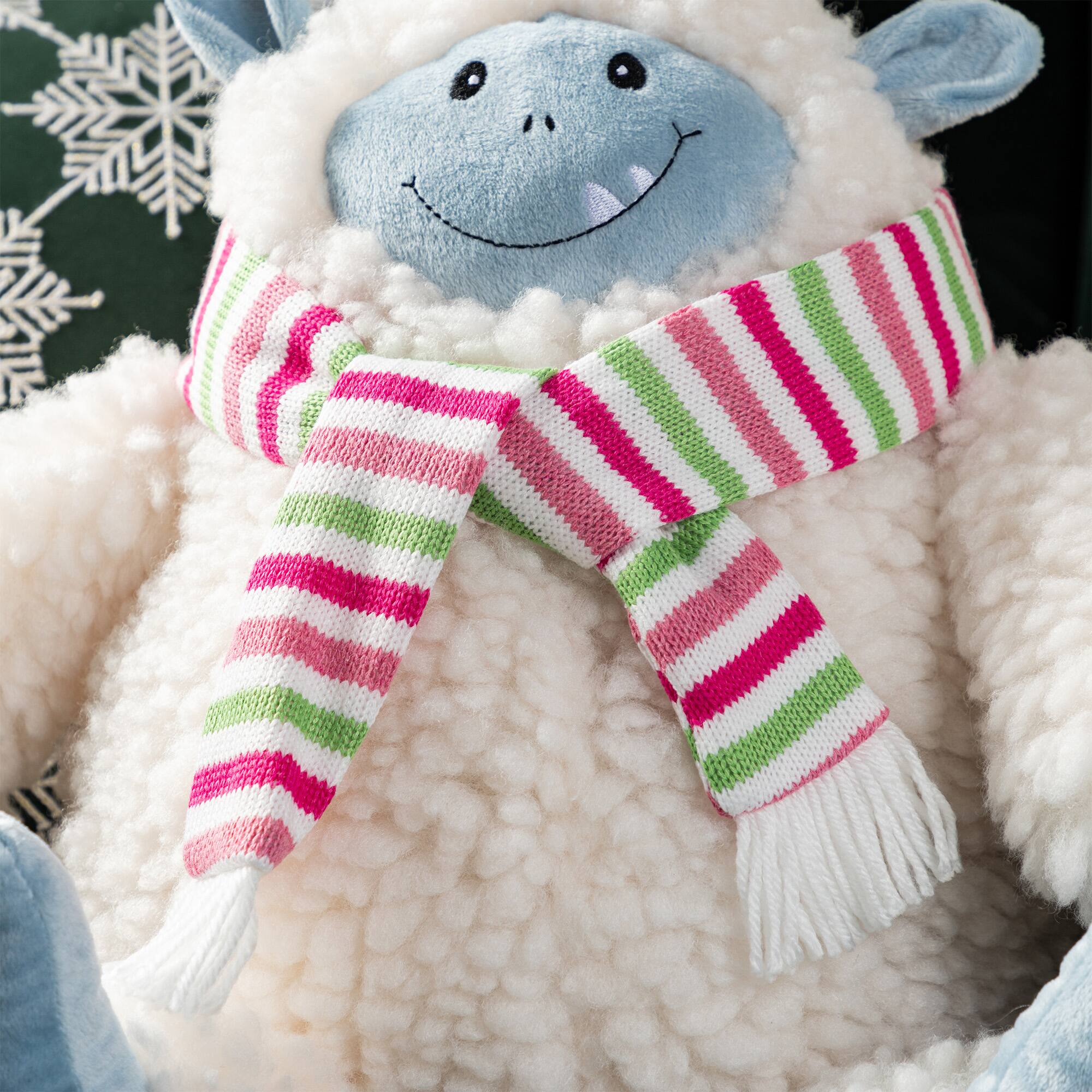 Glitzhome&#xAE; 21.75&#x22;H Christmas Fabric Yeti Shelf Sitter