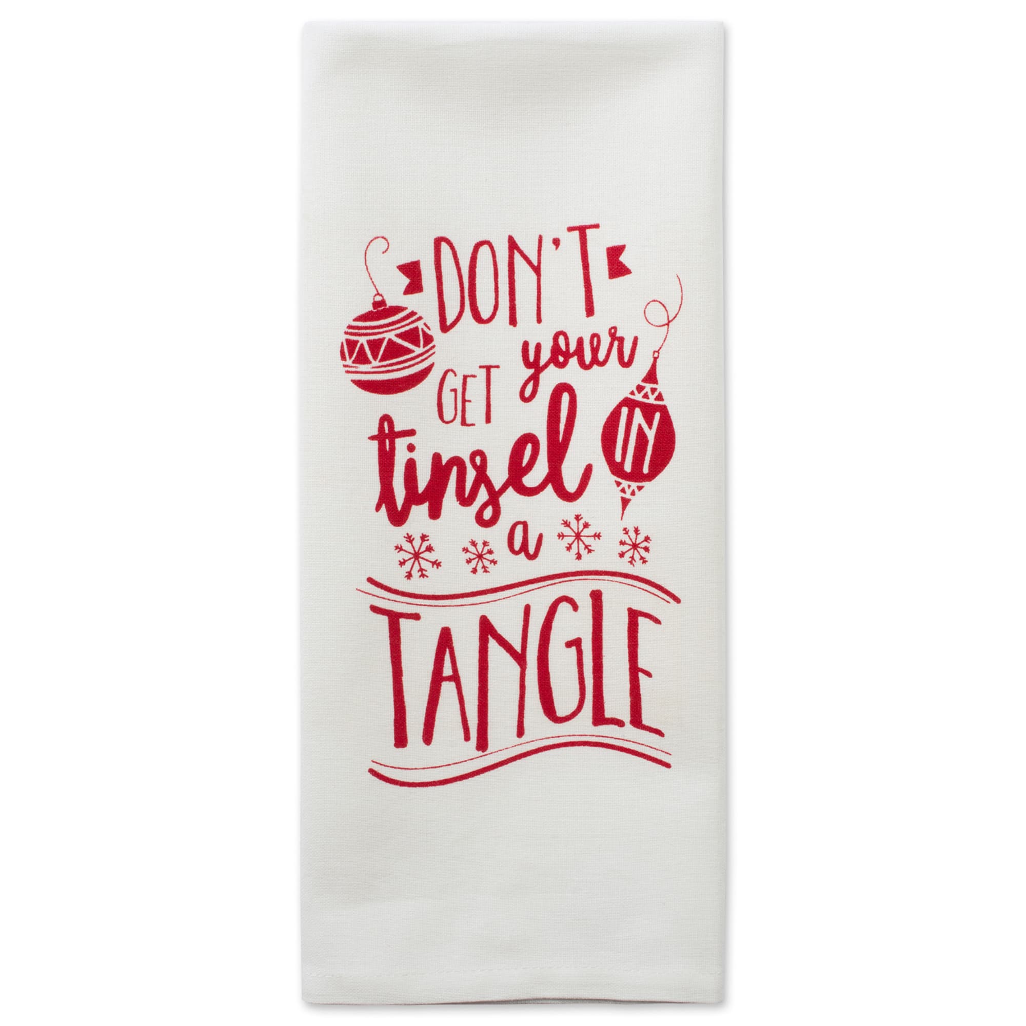 DII® Assorted Tinsel In A Tangle Holiday Printed Dishtowel Set