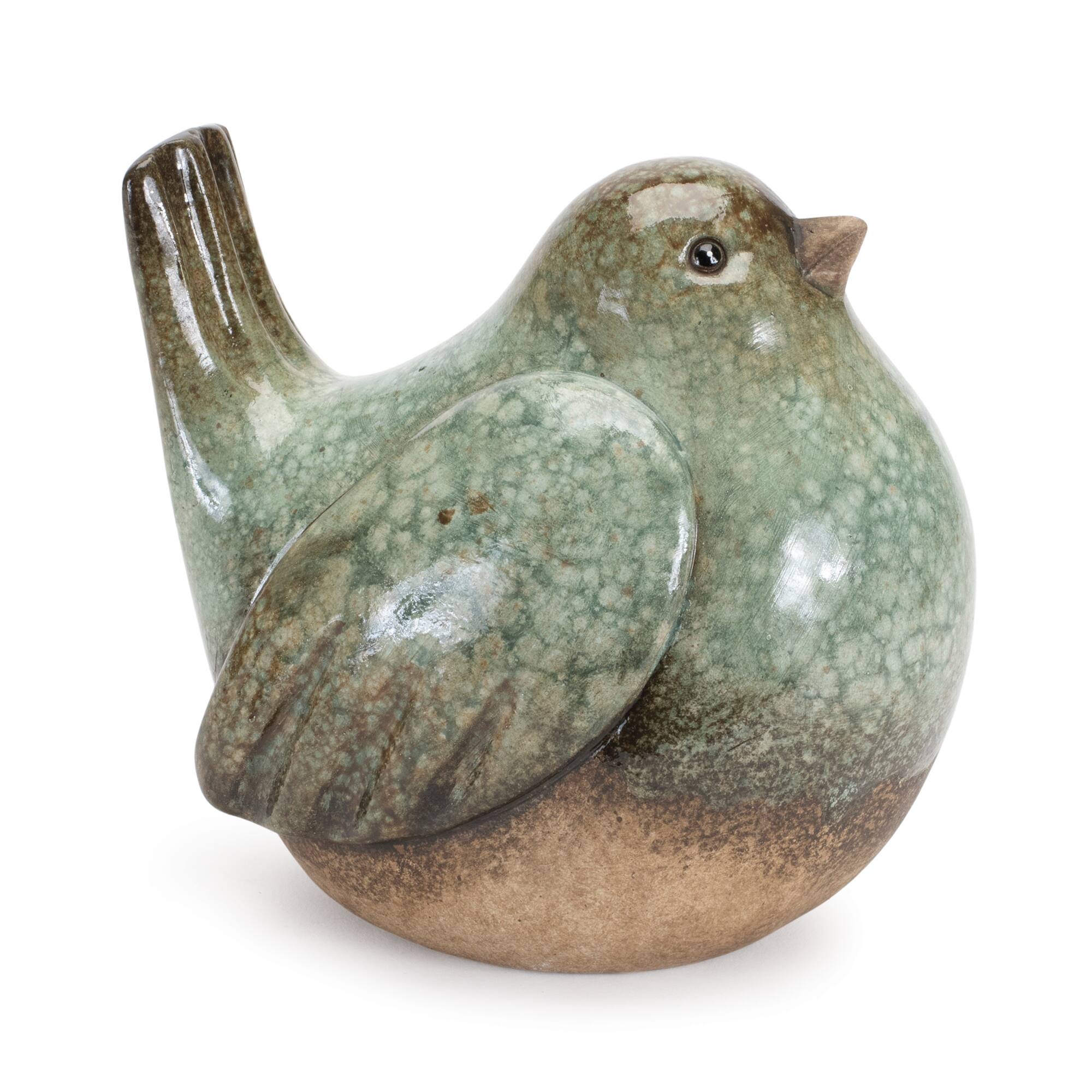 Ceramic Bird Figurines with Unglazed Accents Set