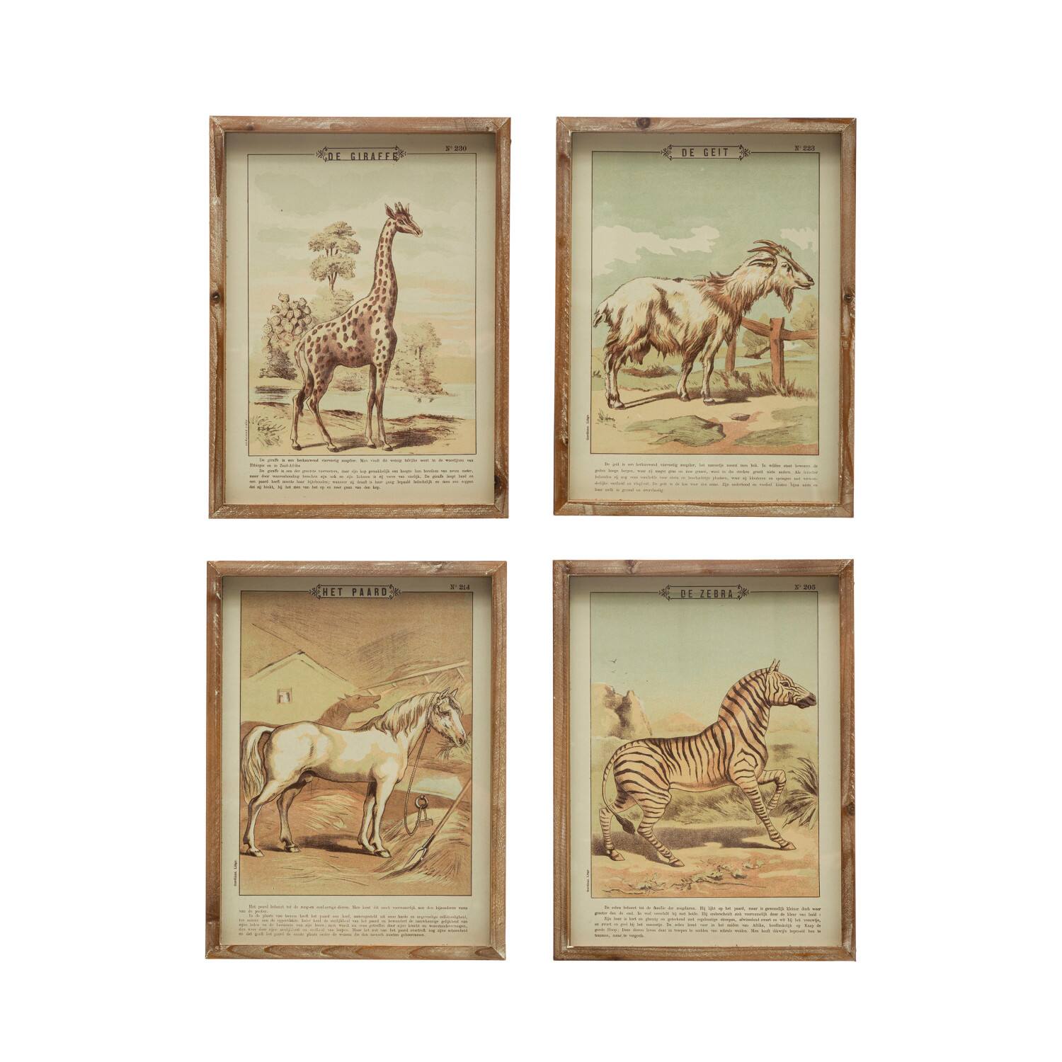 Hello Honey® Animal Wood Framed Wall Décor Set