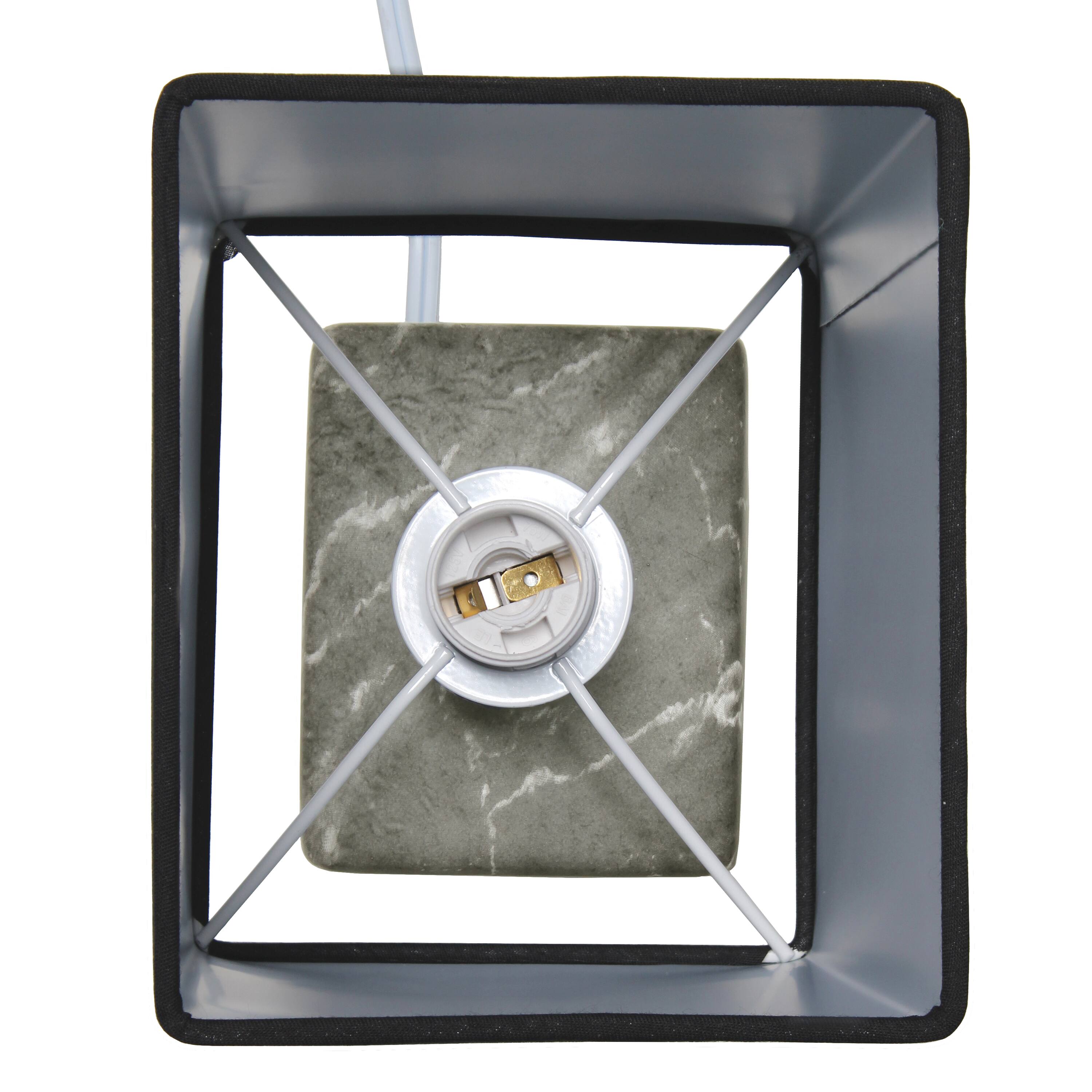 Simple Designs Black Marbled Ceramic Table Lamp