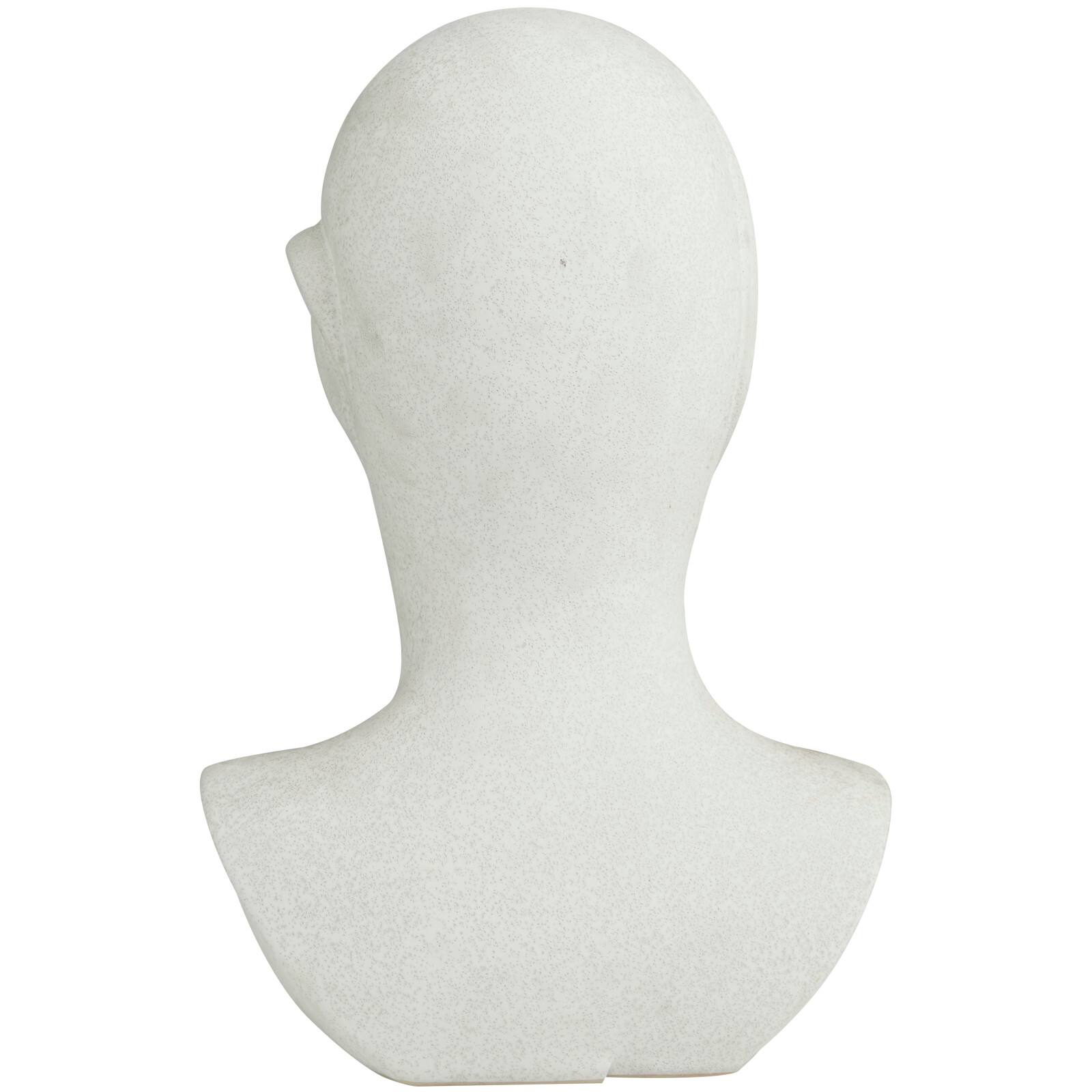 19&#x22; White Ceramic Cubist Inspired Head Sculpture