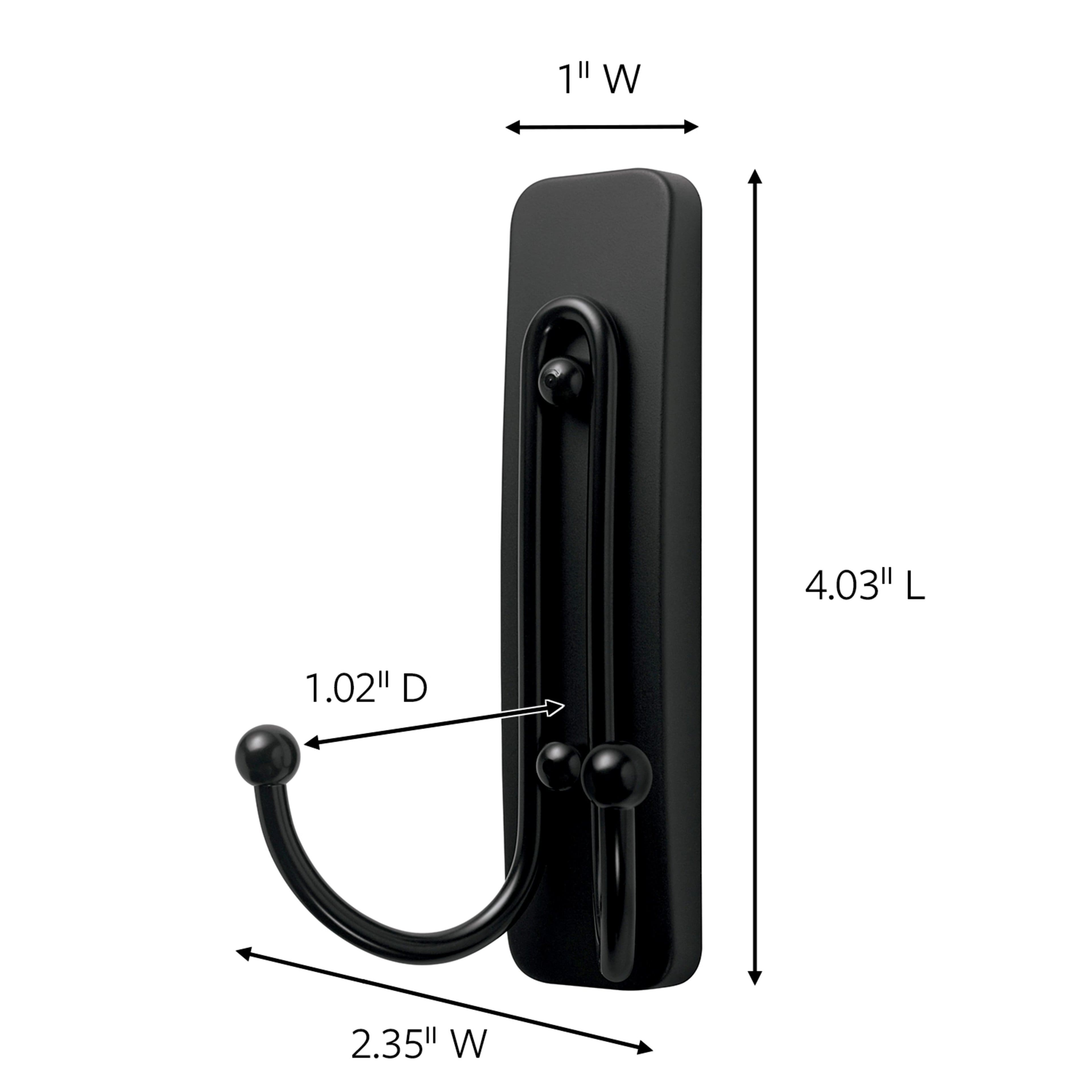 Command™ Decorative Double Hooks, Matte Black
