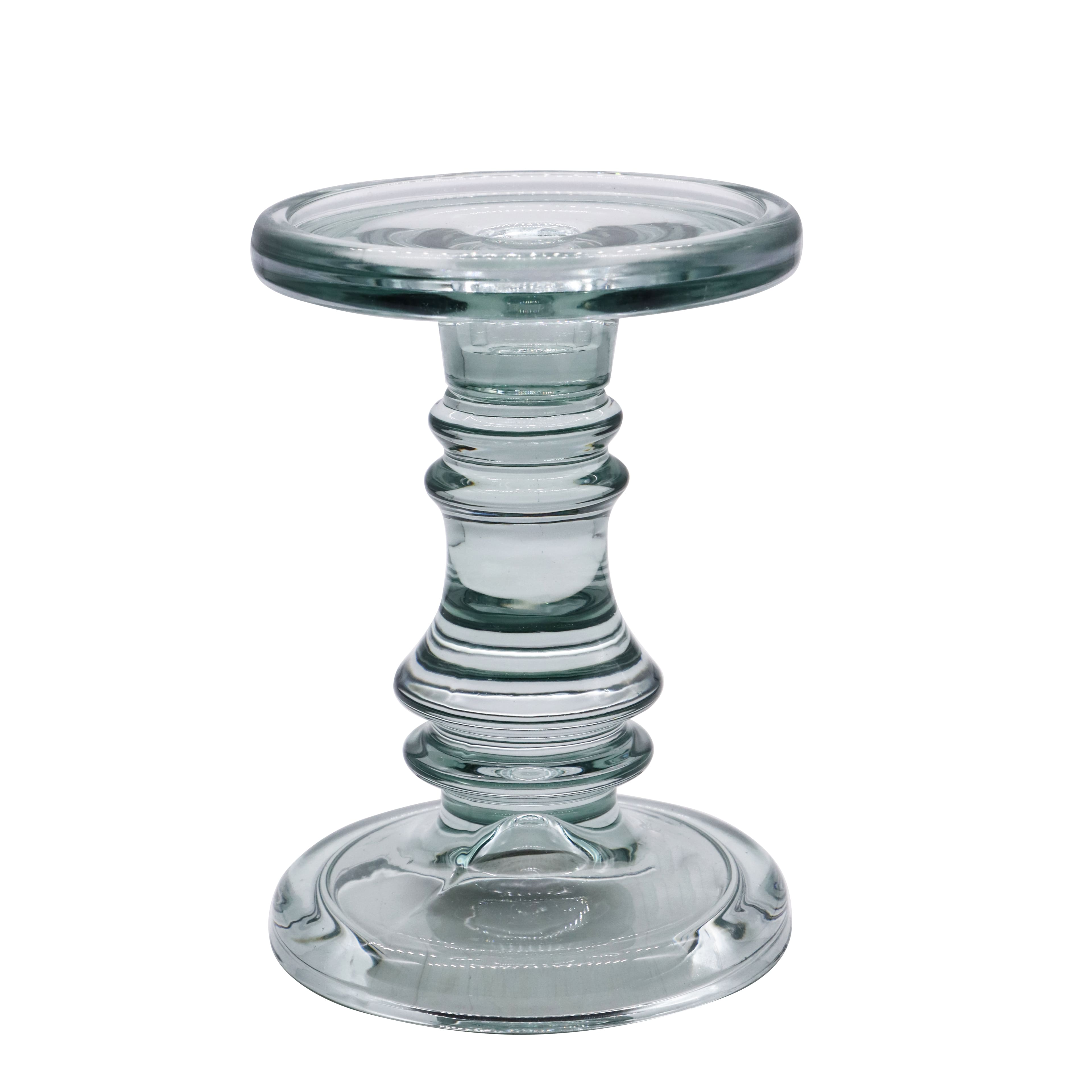 6&#x22; Medium Green Glass Pillar Candle Holder by Ashland&#xAE;