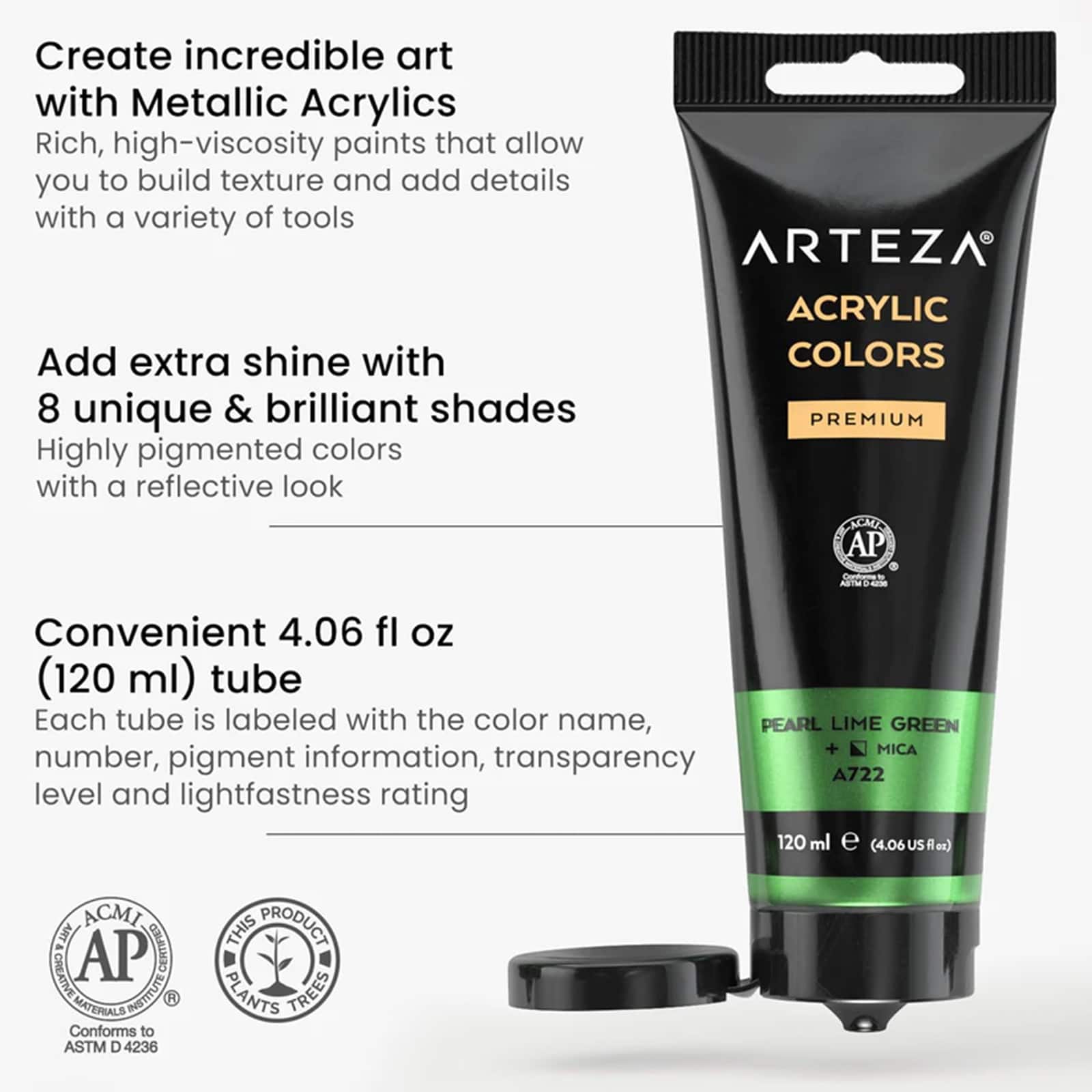 Arteza&#xAE; Floral Brilliance Metallic Acrylic Paint Set