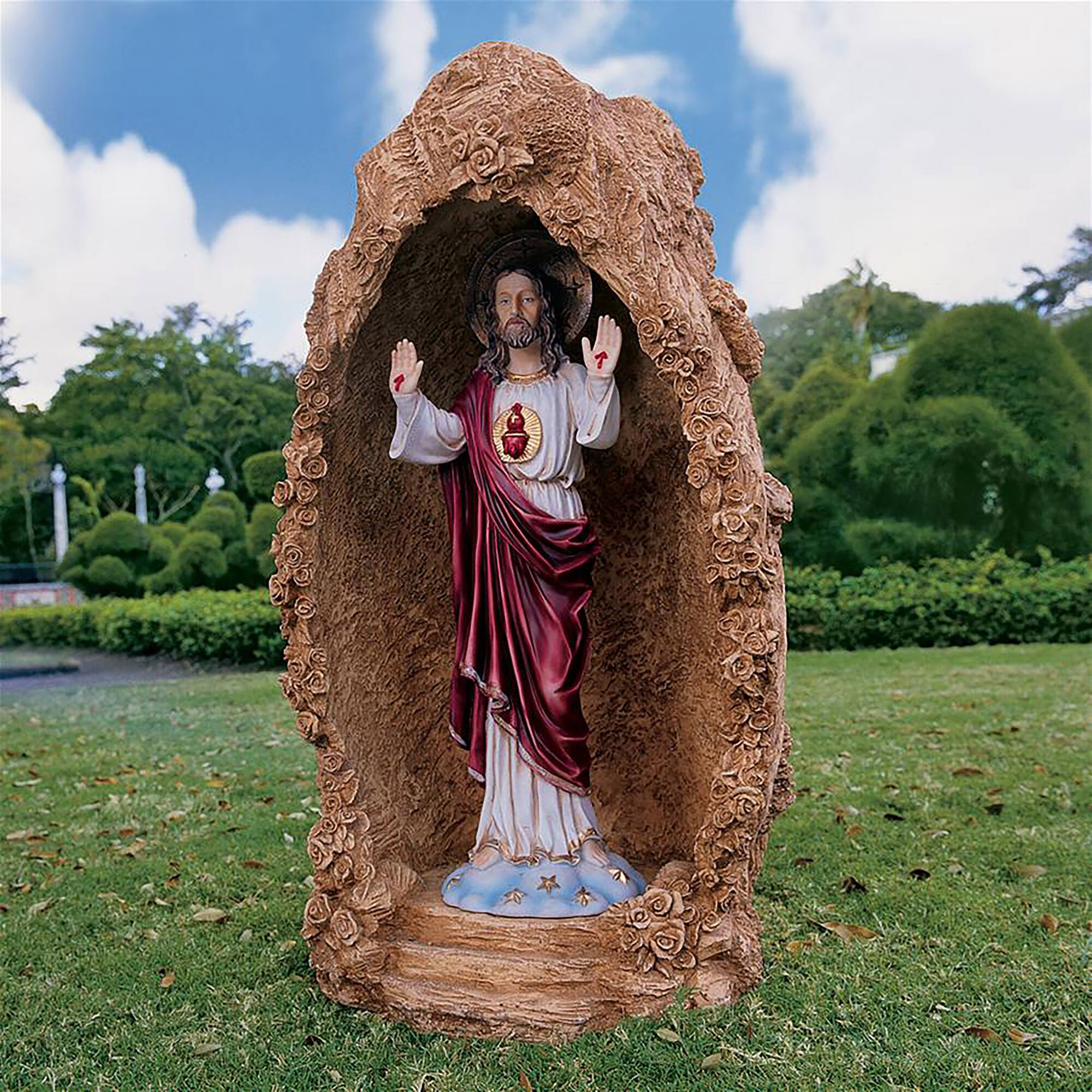 Design Toscano 23.5&#x22; Sacred Heart of Jesus Italian-Style Garden Statue