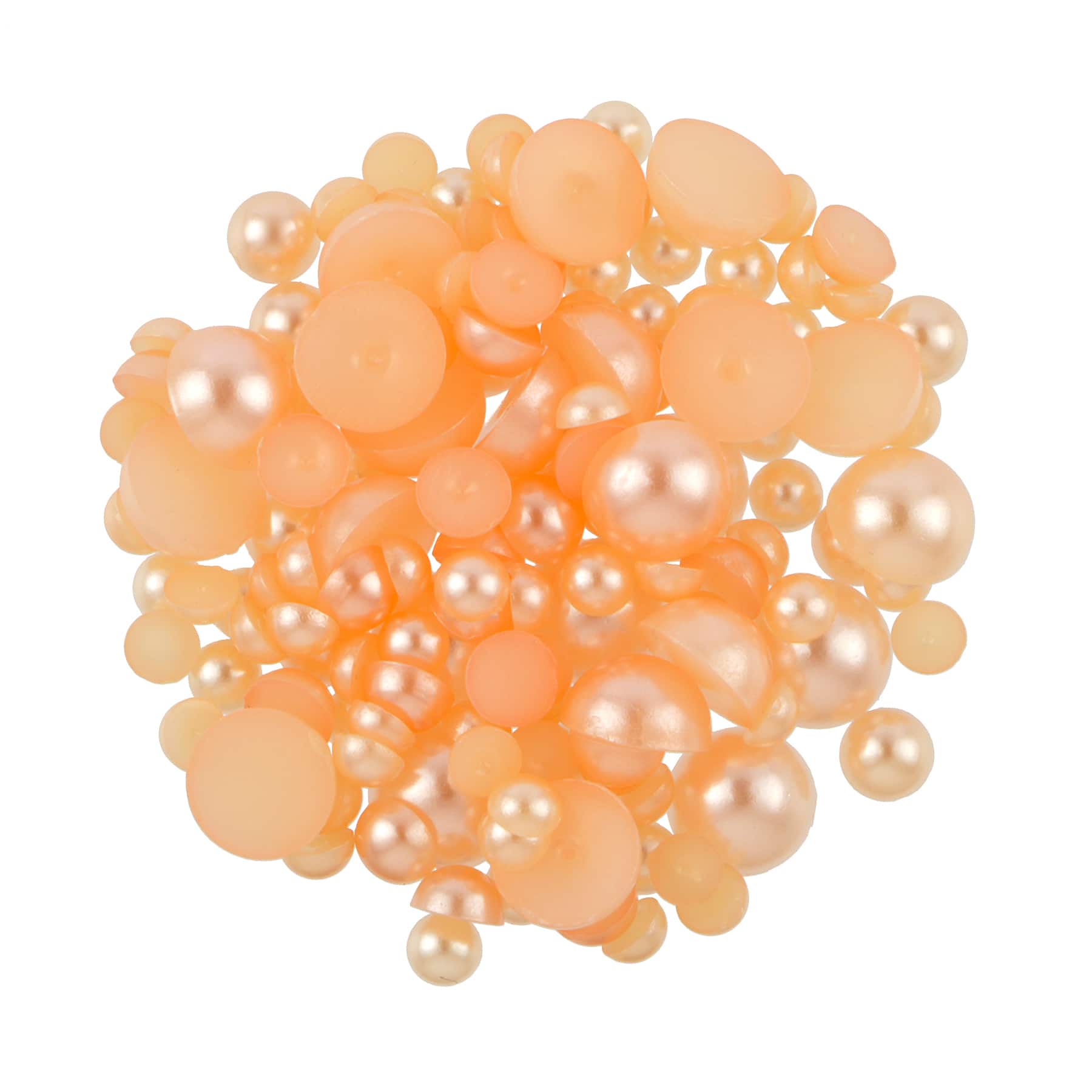 Apricot Round Plastic Flatback Pearl Mix, 5,100ct. by Bead Landing&#x2122;