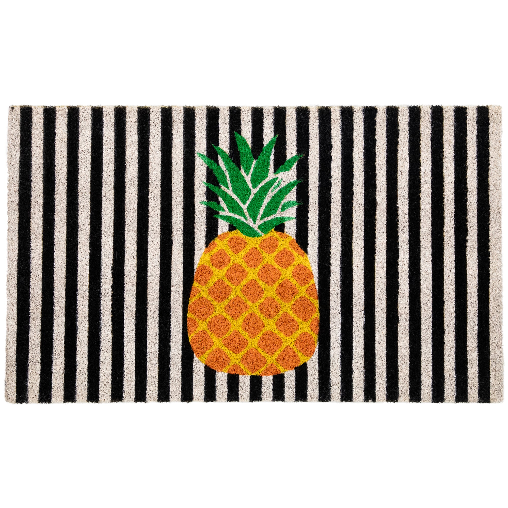 Ivory & Orange Pineapple Striped Doormat