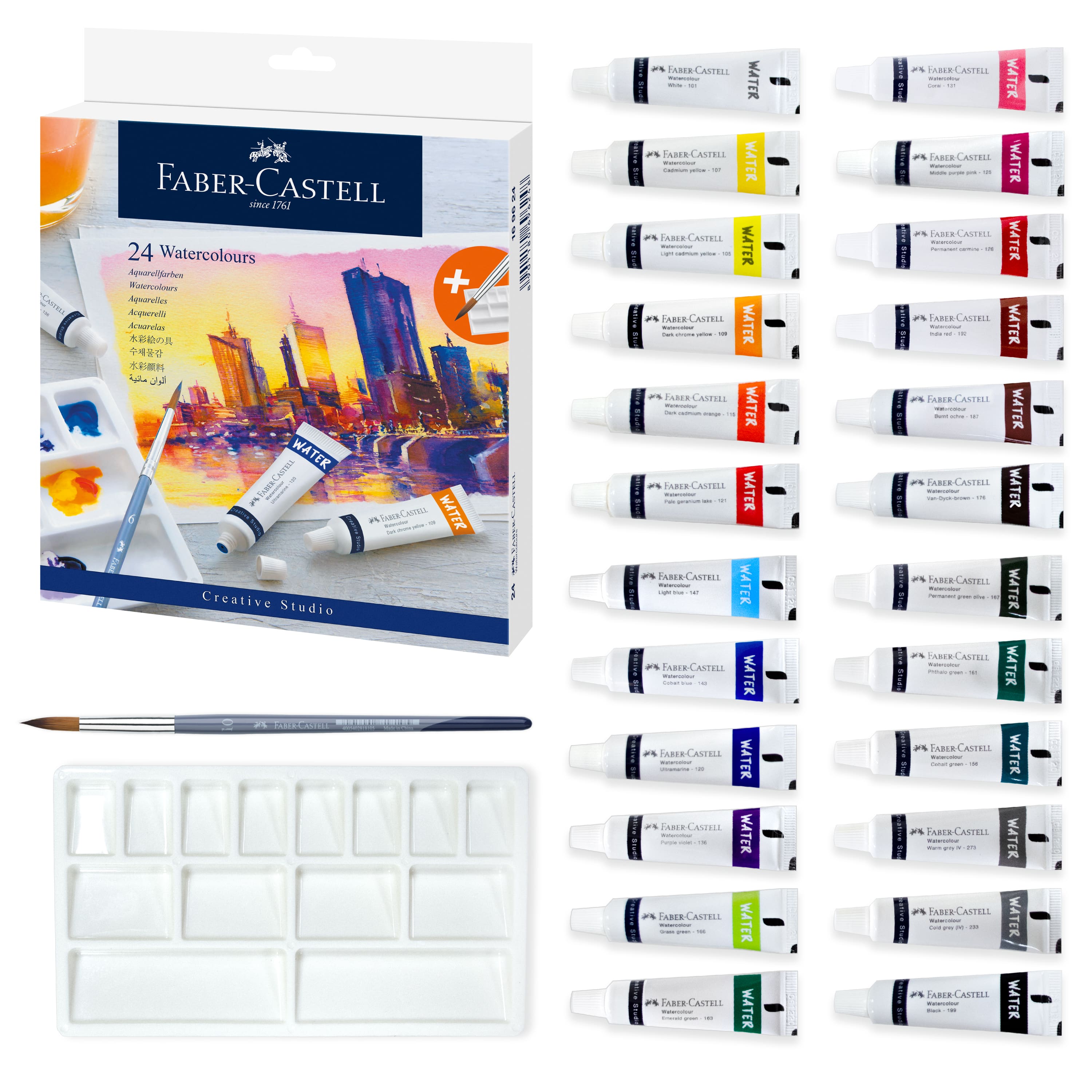Faber-Castell Creative Studio 24 Color Watercolor Paint Set