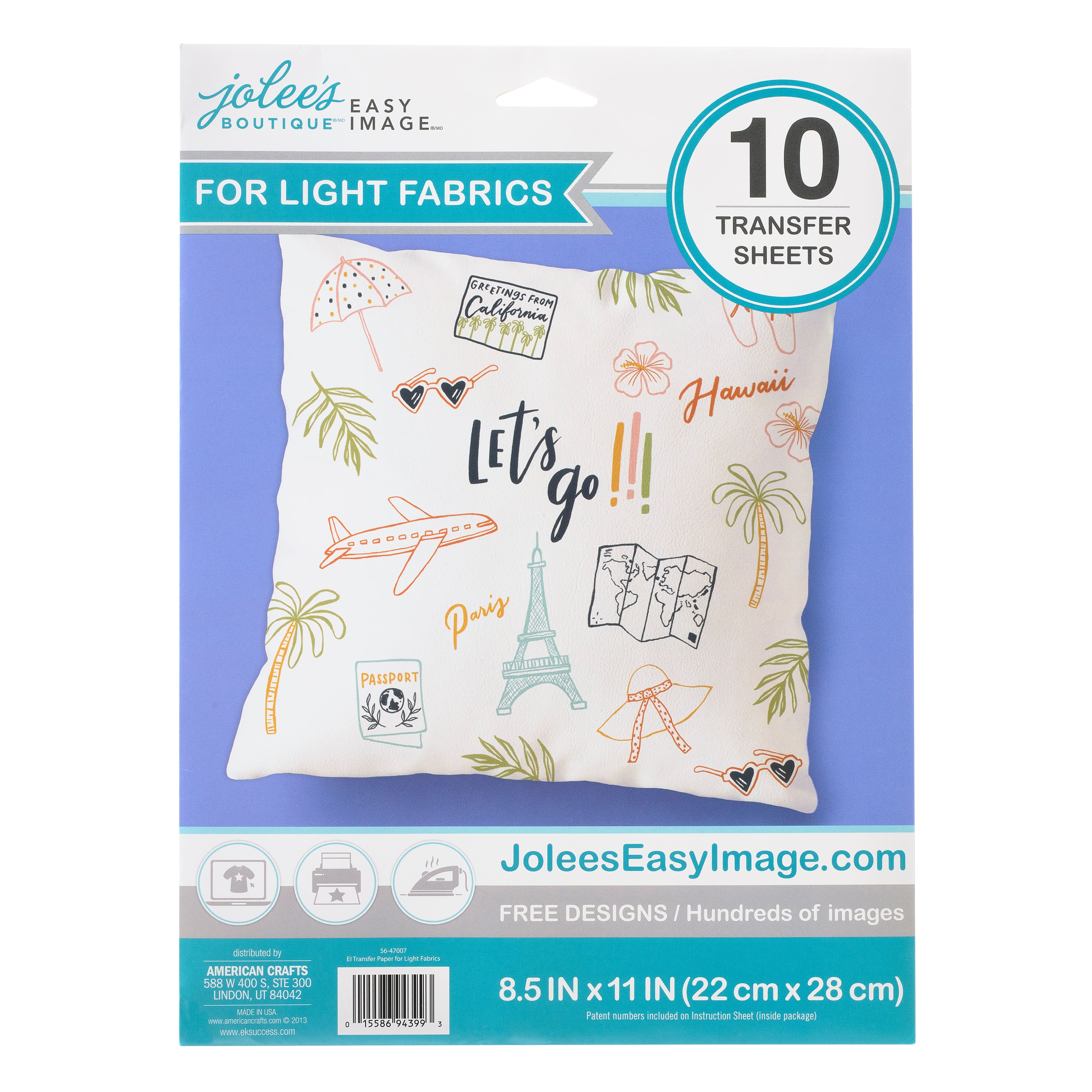 6 Packs: 10 ct. (60 total) Jolee&#x27;s Boutique&#xAE; Iron-on Transfer Paper for Light Fabric