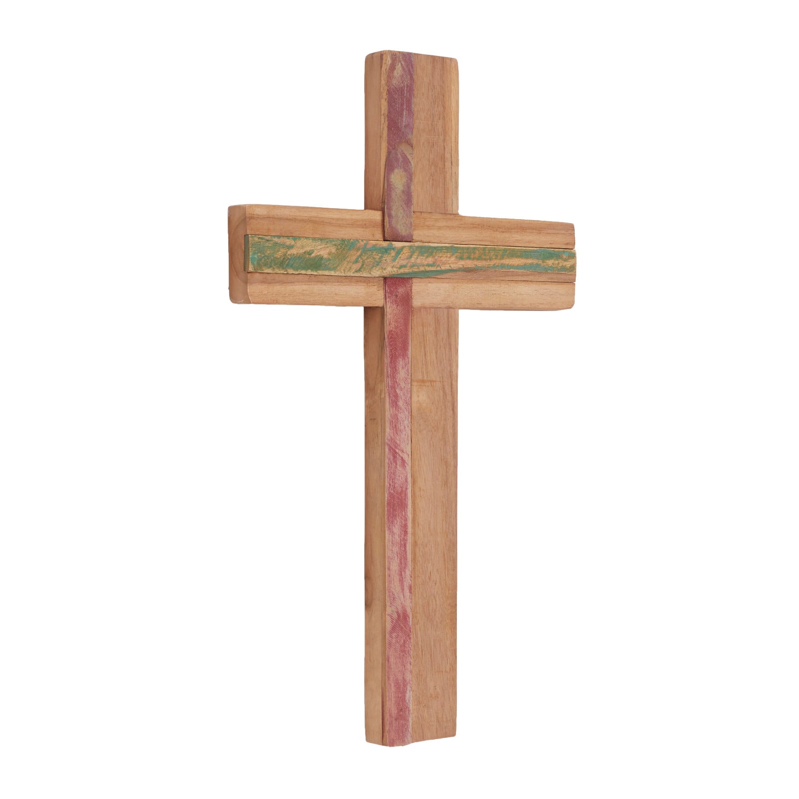 Brown Wood Industrial Cross Wall Decor, 20&#x22; x 12&#x22; x 2&#x22;