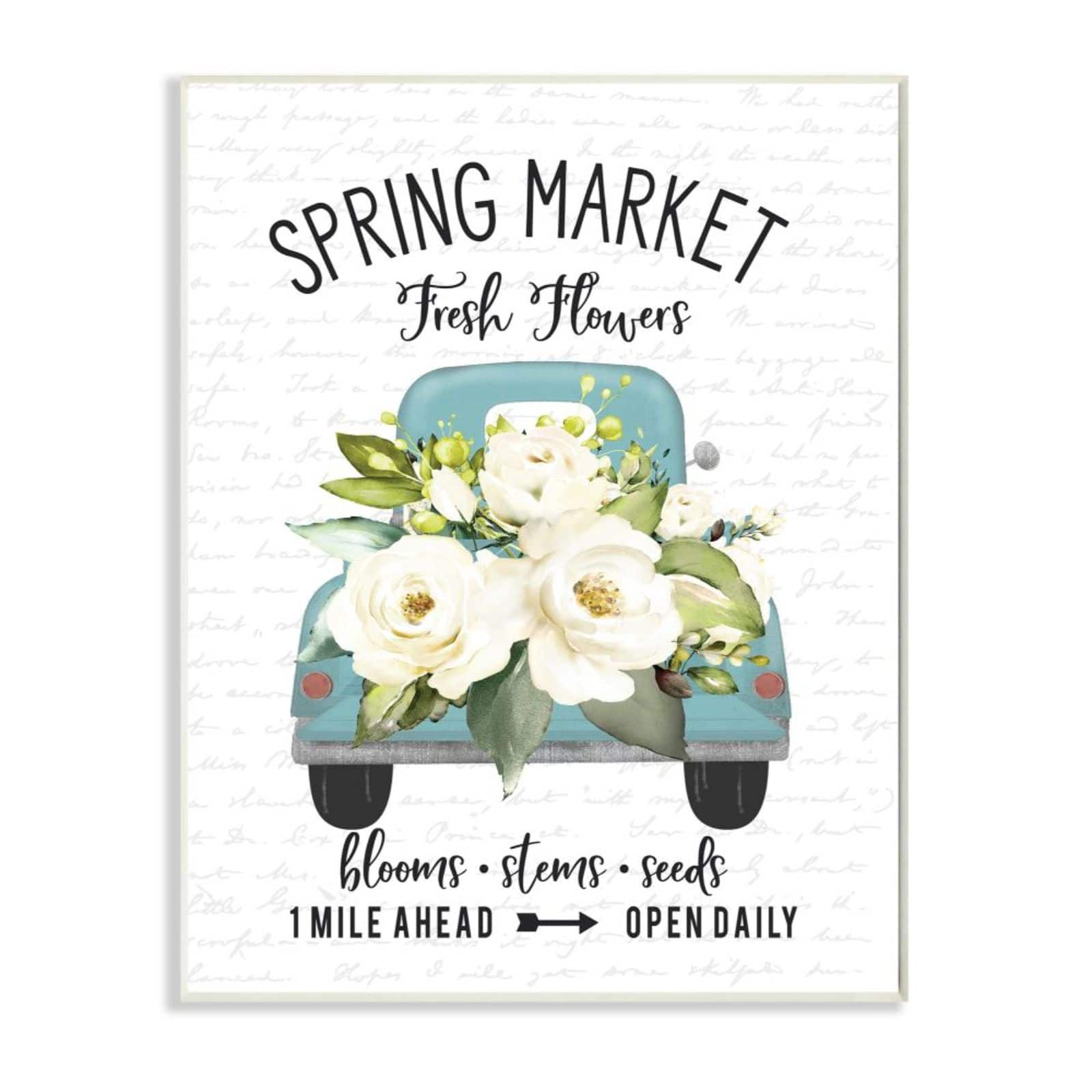 Stupell Industries Spring Market Truck With Countryside Flowers Wall Art